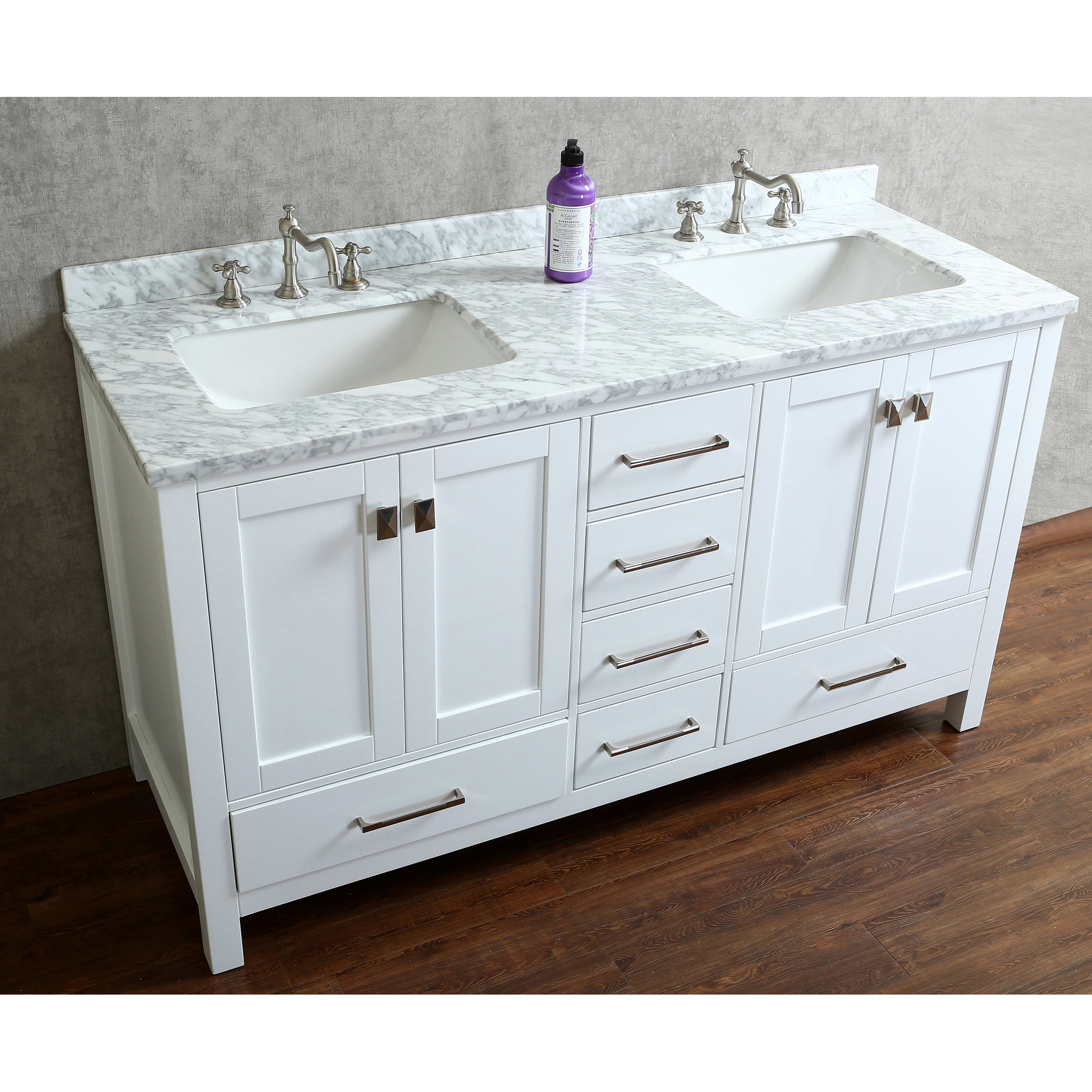 Ari Kitchen & Bath Bella 60" Double Bathroom Vanity Set ...