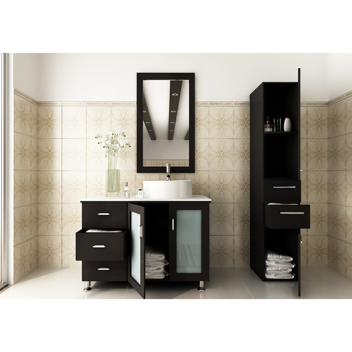 Jwh Living Lune 39 Single Vessel Modern Bathroom Vanity Set Jwh Living Lune 39 Quot Single Vessel Modern Bathroom Vanity Set