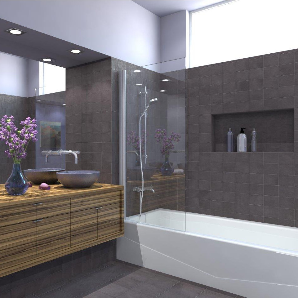 Ark Showers 70 X 30 Semi Frameless Pivot Bathtub Shower Screen Ark Showers 70 Quot X 30 Semi Frameless Pivot Bathtub Shower Screen With Clearshield