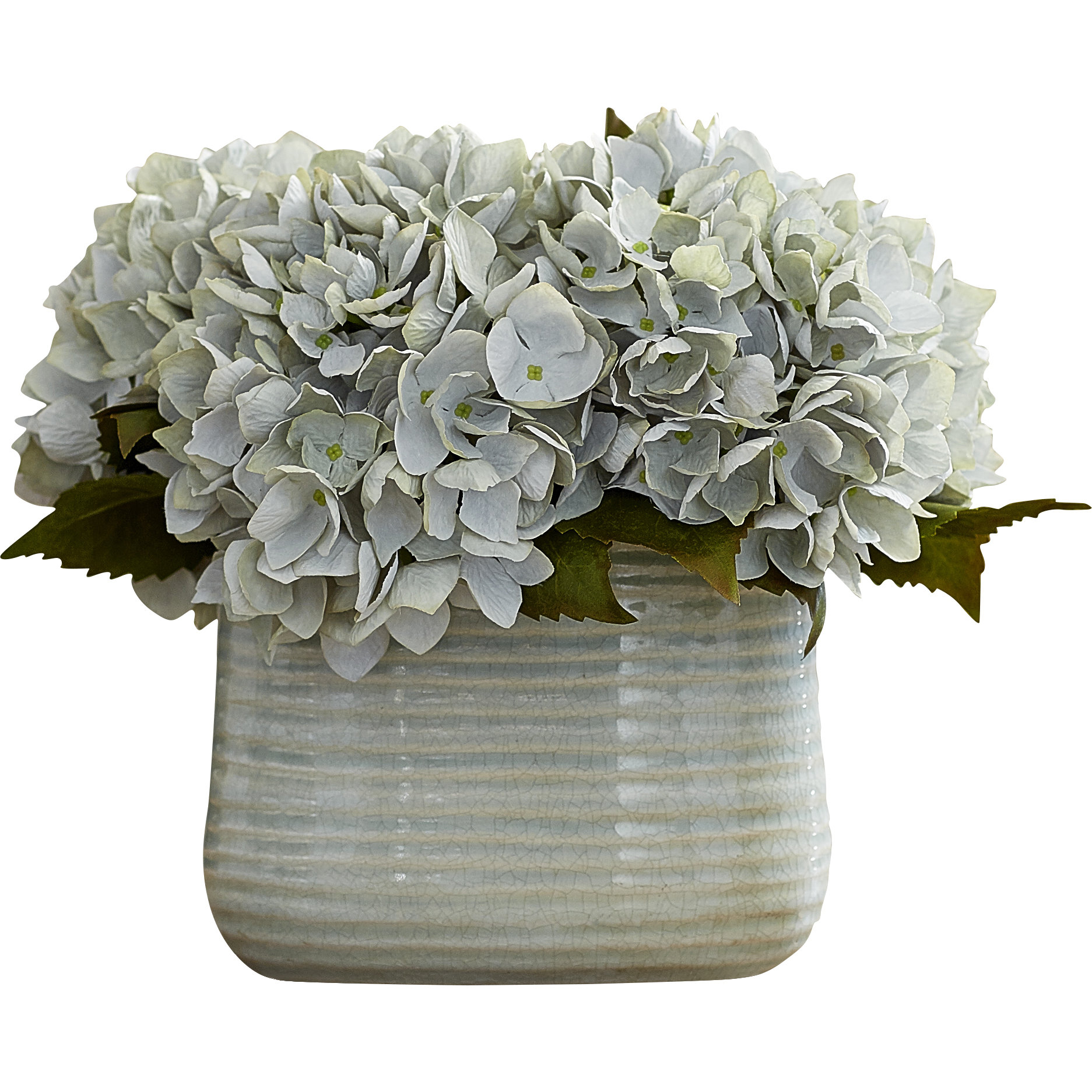 Faux Hydrangeas in Blue Ceramic Vase & Reviews | Joss & Main
