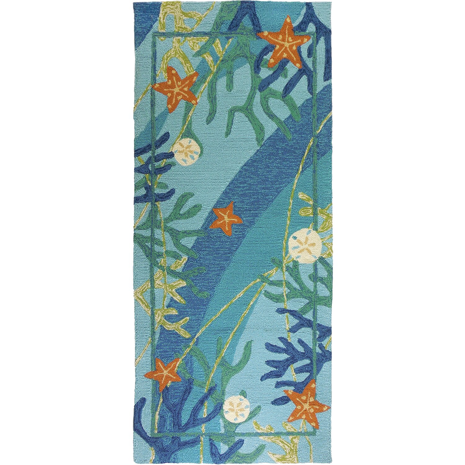 Beachcrest HomeÃ¢Â„Â¢ McGrath Underwater Blue Coral and Starfish Indoor ... - Beachcrest Home™ McGrath Underwater Blue Coral and Starfish  Indoor/Outdoor Rug