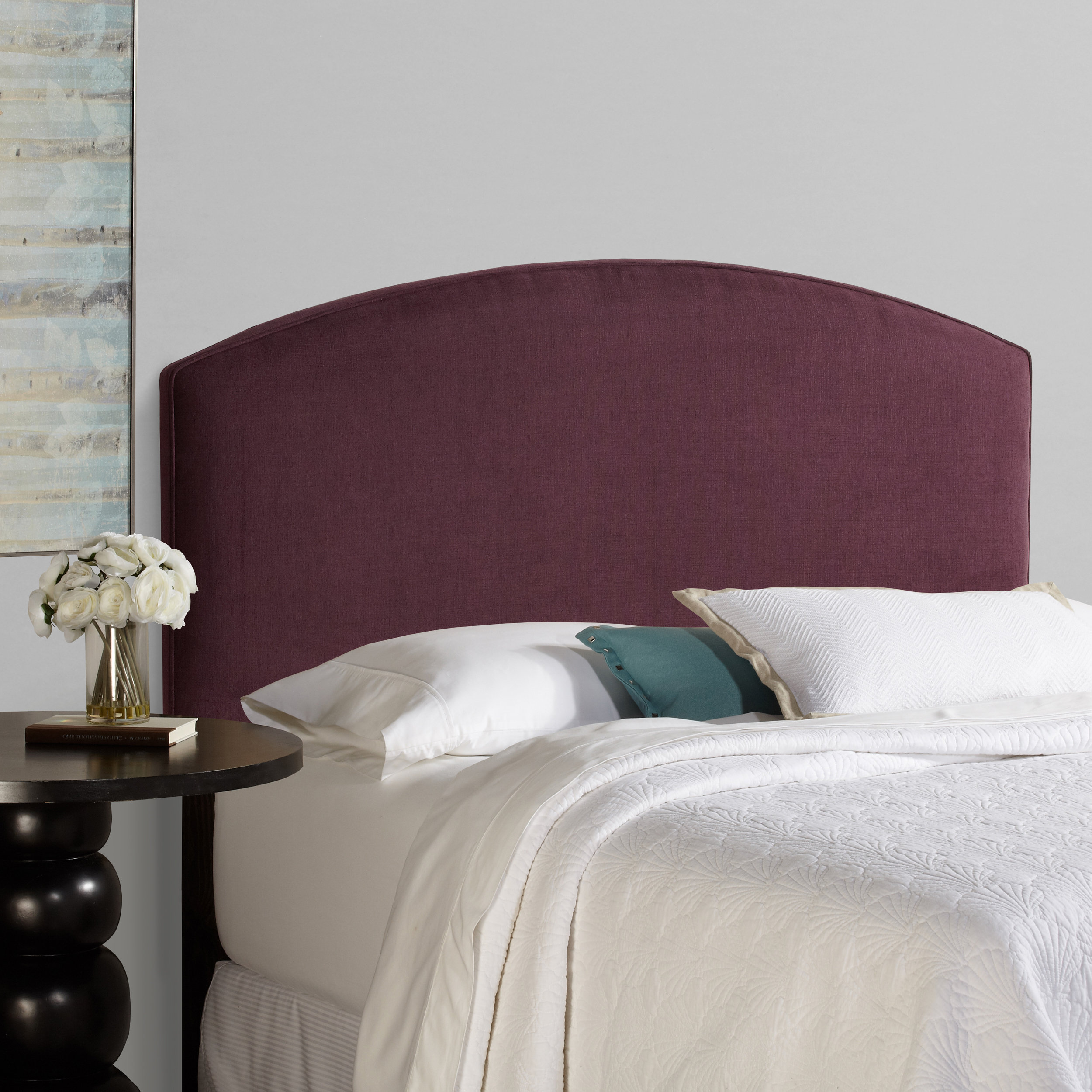 House of hampton kara curved upholstered panel headboard