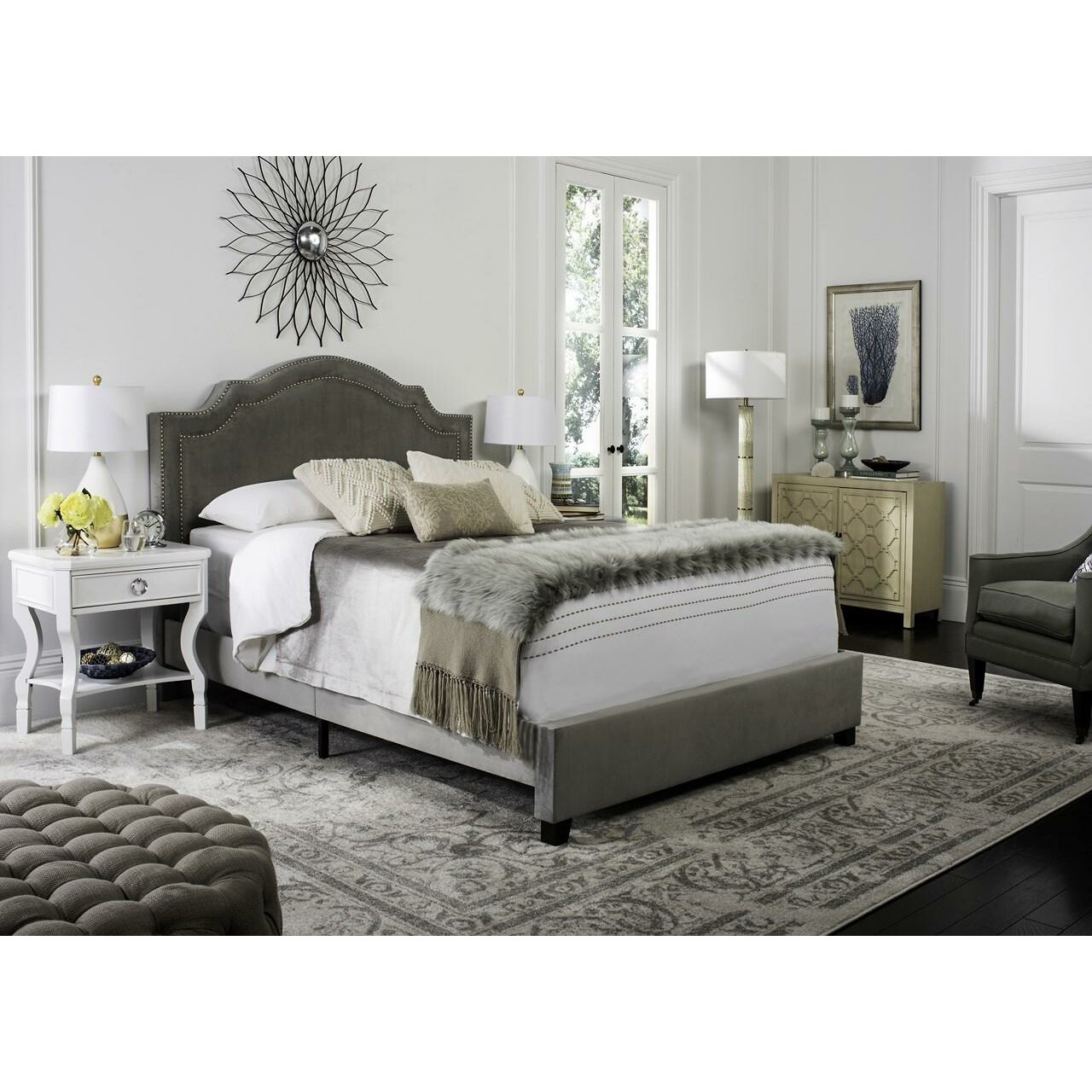 Velvet Beds You'll Love | Wayfair - Gilbert Upholstered Panel Bed