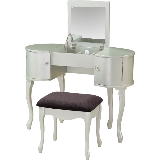 House of Hampton Topaz Vanity Set with Mirror & Reviews | Wayfair House of Hampton® Topaz Vanity Set with Mirror