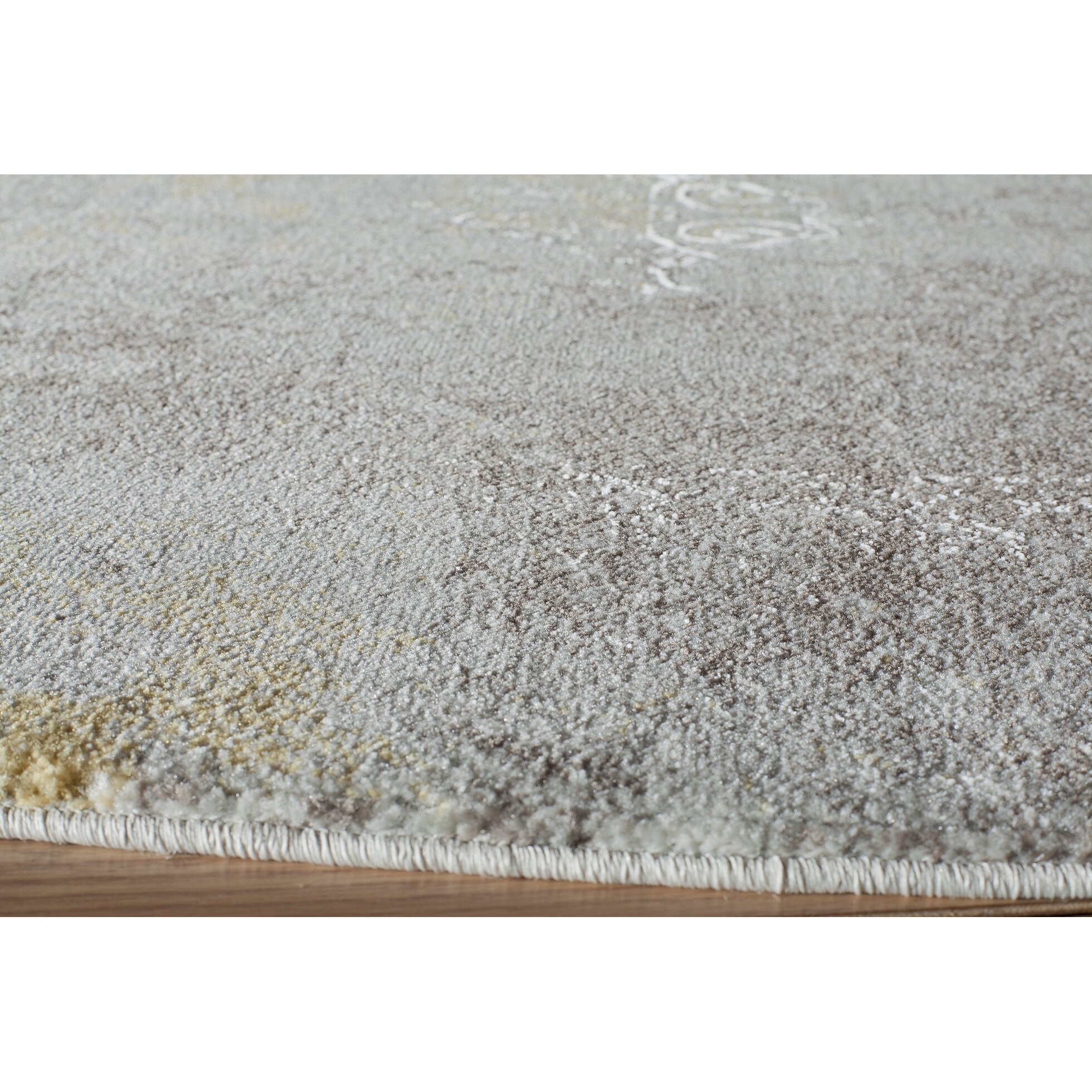 Bungalow RoseÃ¢Â„Â¢ Daisie Gold/Gray Area Rug & Reviews | Wayfair - Bungalow Rose™ Daisie Gold/Gray Area Rug