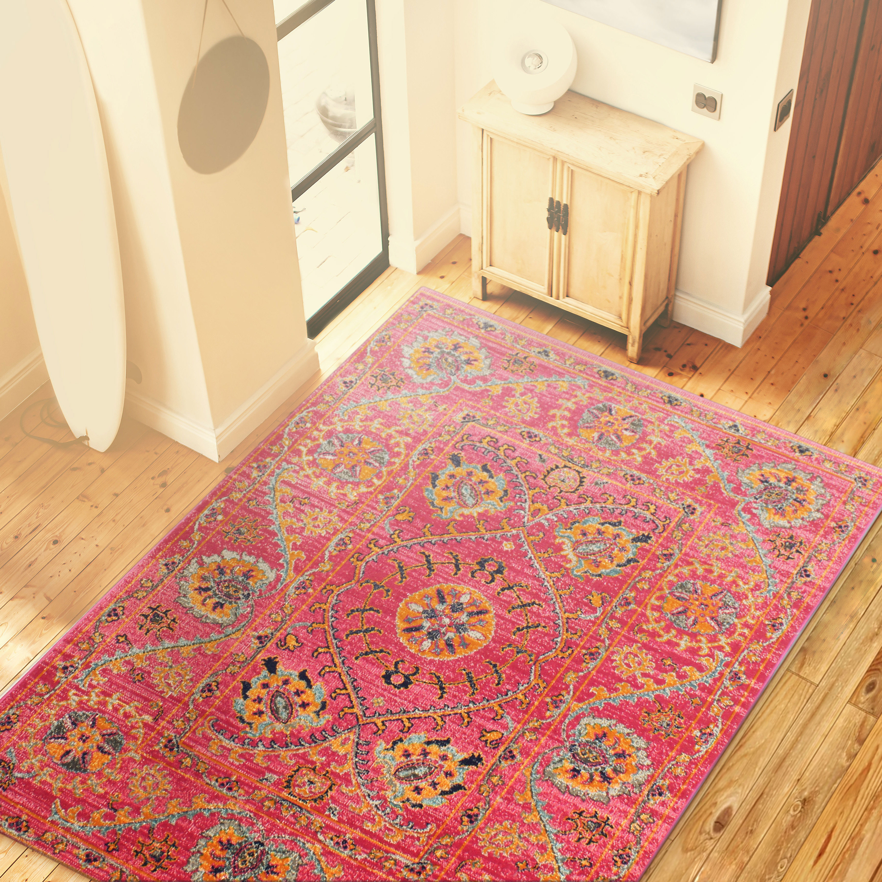 Roddin Fuchsia Area Rug Joss & Main