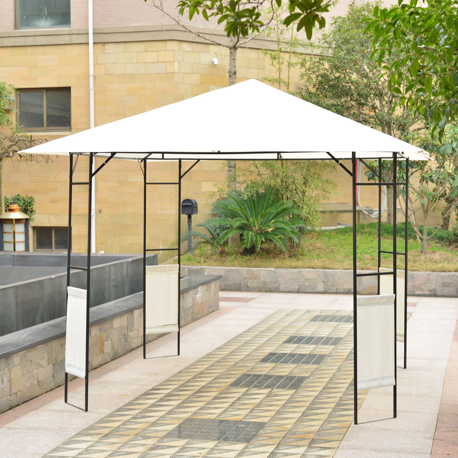 Outsunny Modern 10 Ft. W x 10 Ft. D Metal Portable Gazebo & Reviews Wayfair