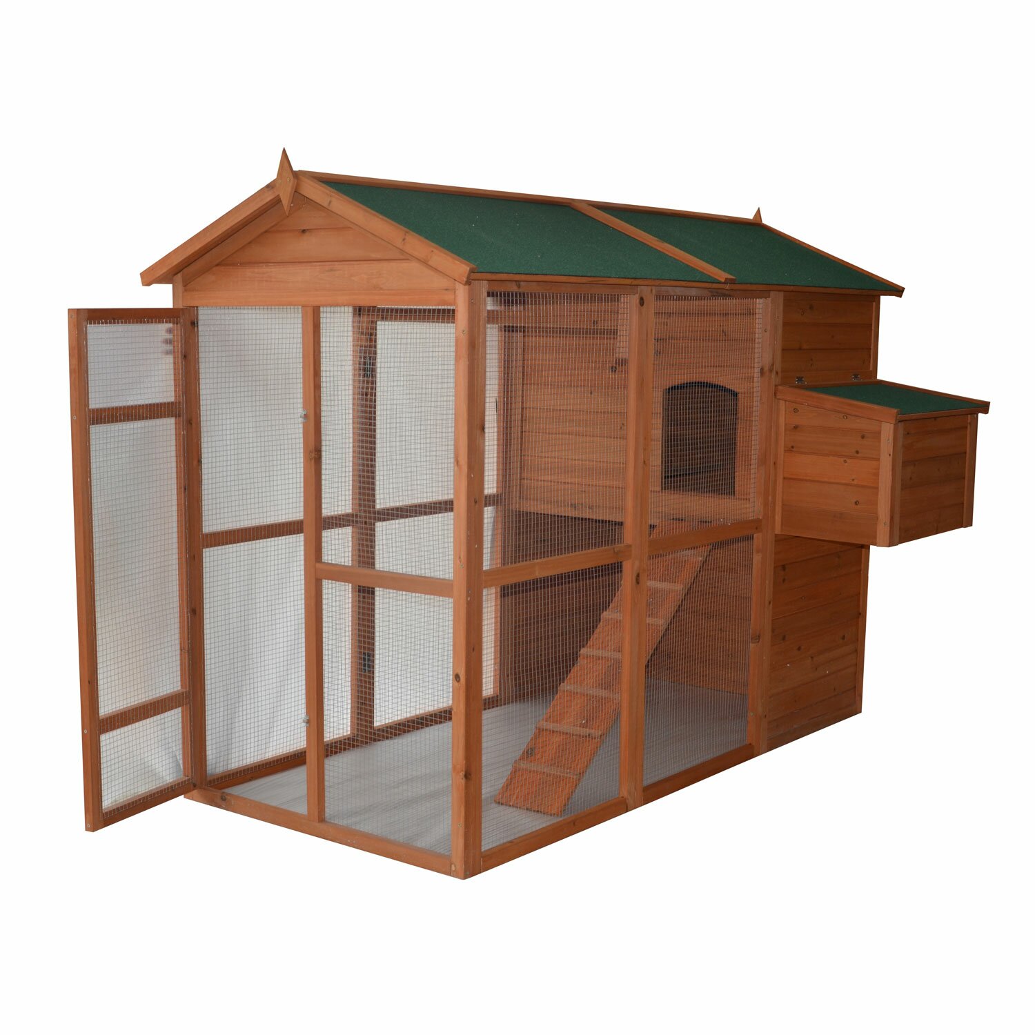 Pawhut Deluxe Large Backyard Chicken Coop with Outdoor Run ...