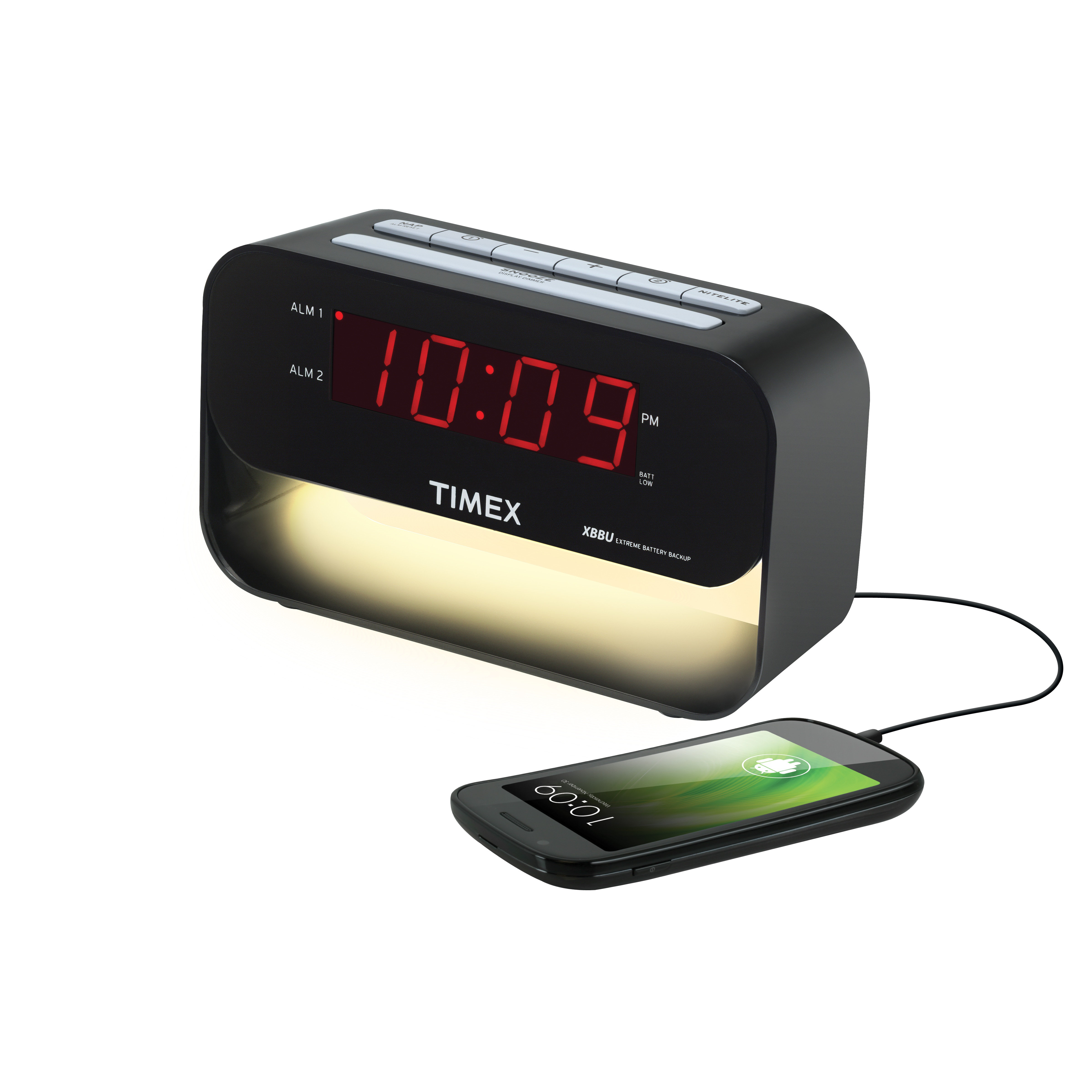 Timex Dual Alarm Clock with USB Charging and Night Light & Reviews Wayfair