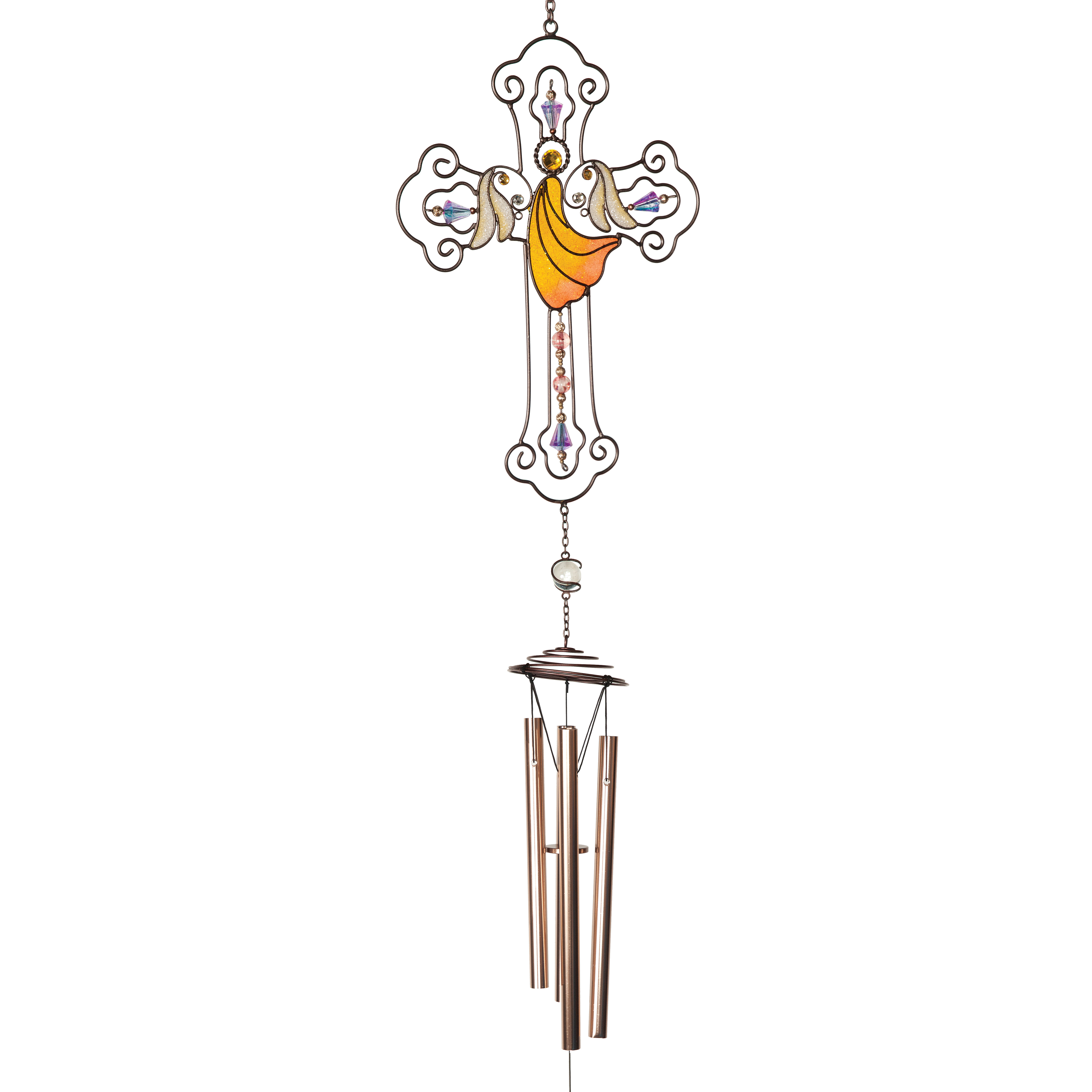 Angelstar Orange Angel Cross Wind Chime Wayfair Angelstar Orange Angel Cross Wind Chime