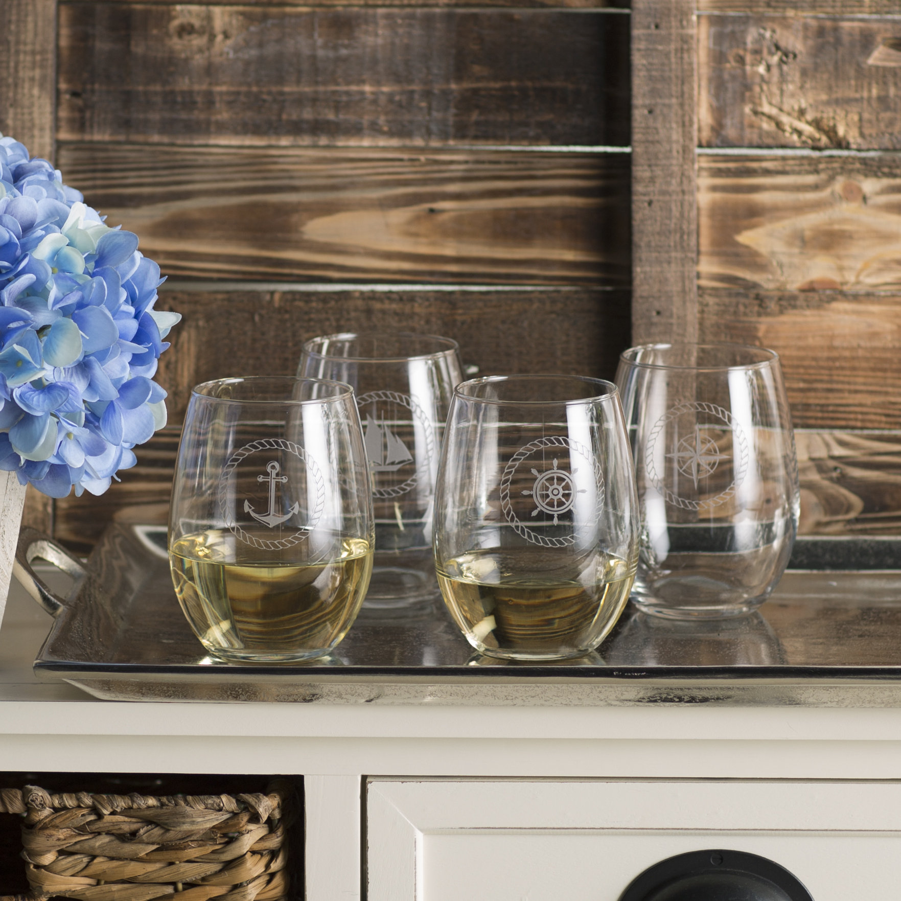 Breakwater Bay Westport Nautical Stemless 21 oz. Wine Glass & Reviews