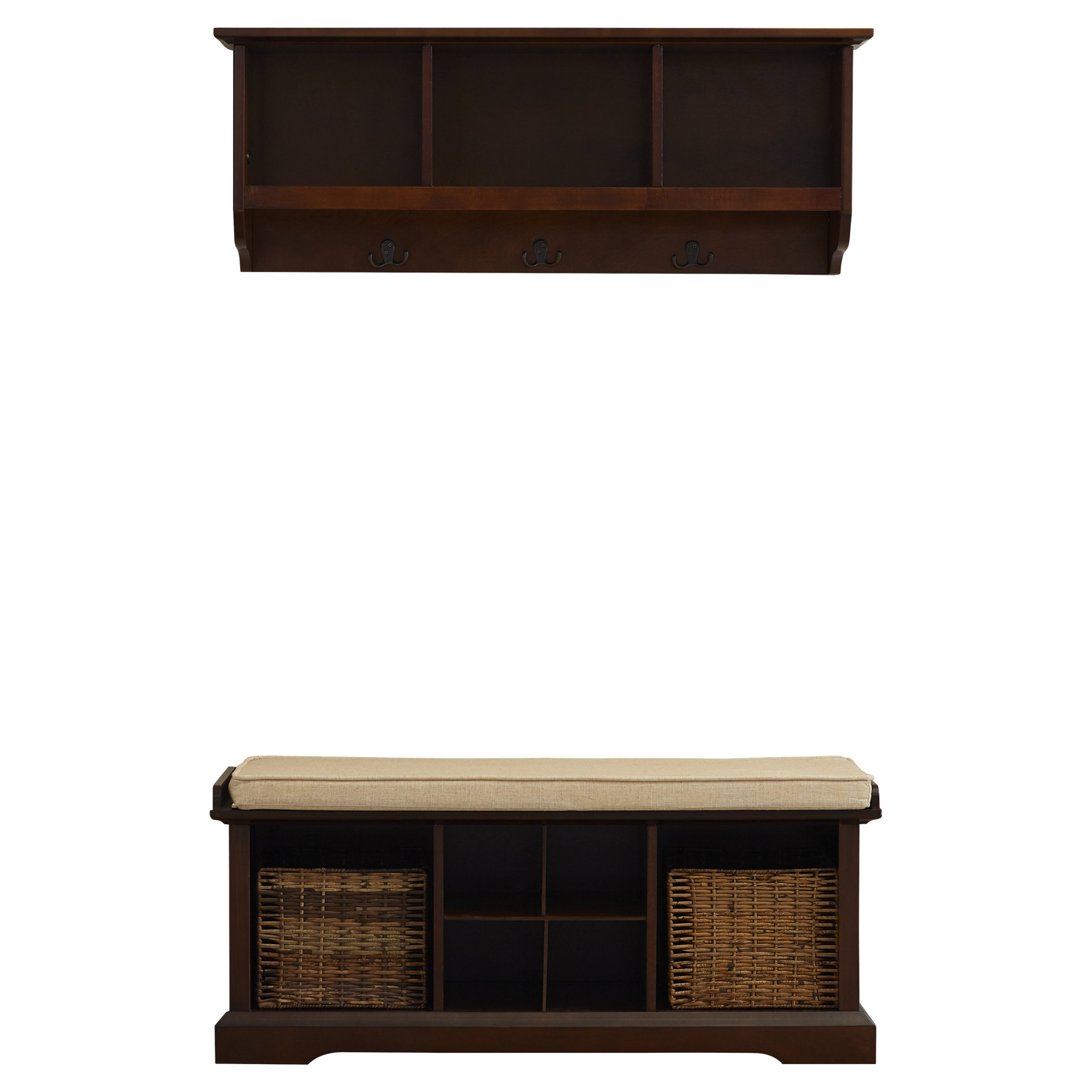 Breakwater Bay Selbyville Wood Storage Bench & Shelf Set & Reviews