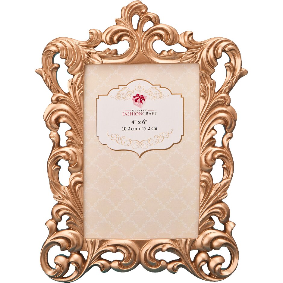 FashionCraft Rose Gold Baroque Picture Frame & Reviews  Wayfair interior decor modern, interior design plans, interior decor pictures, interior decor home, interior decor images, and interior decor for small spaces Rose Gold Picture Frame 939 x 939