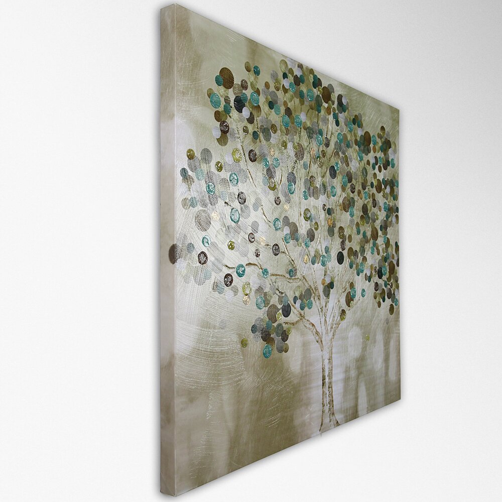 WexfordHome 'A Teal Tree' by Katrina Craven Framed Painting Print on ...