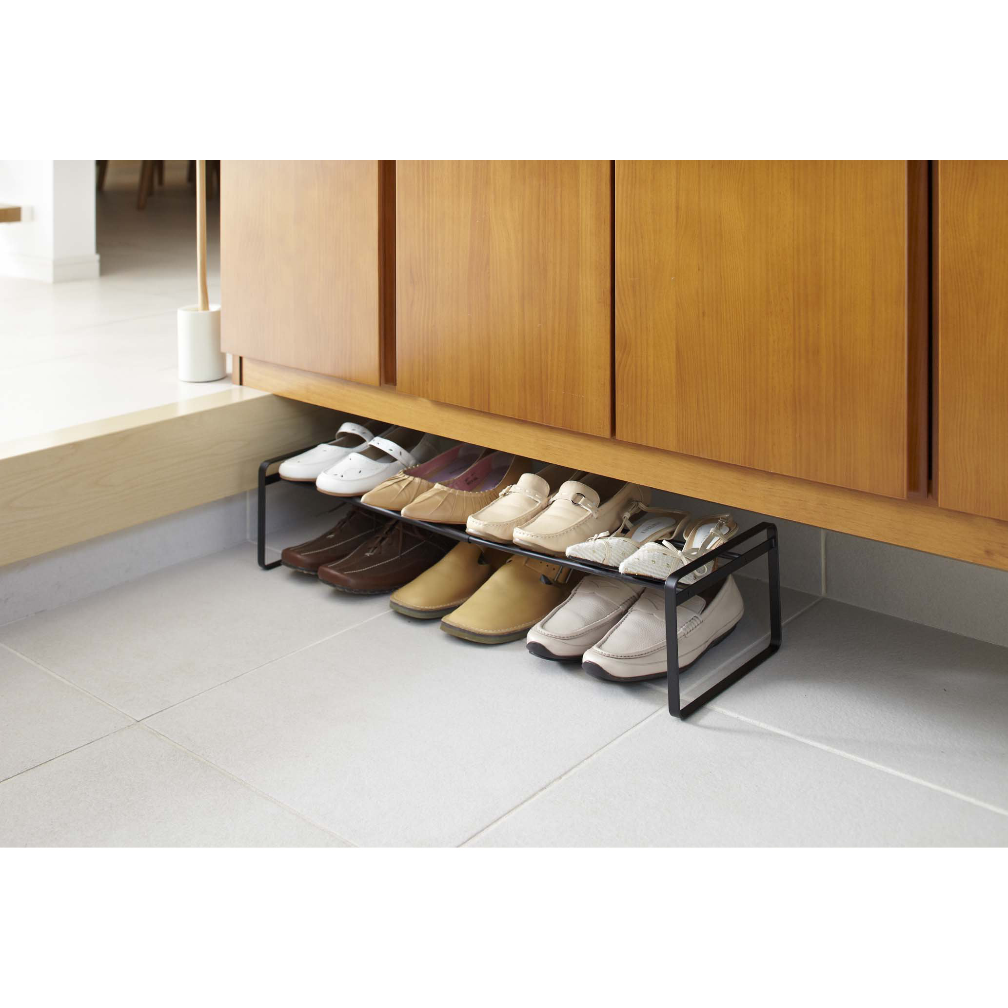Floor To Ceiling Shoe Shelves Design Ideas Alluring Design Walk In Closet Ideas With Shoes Storage Racks And Double Hanging Bars