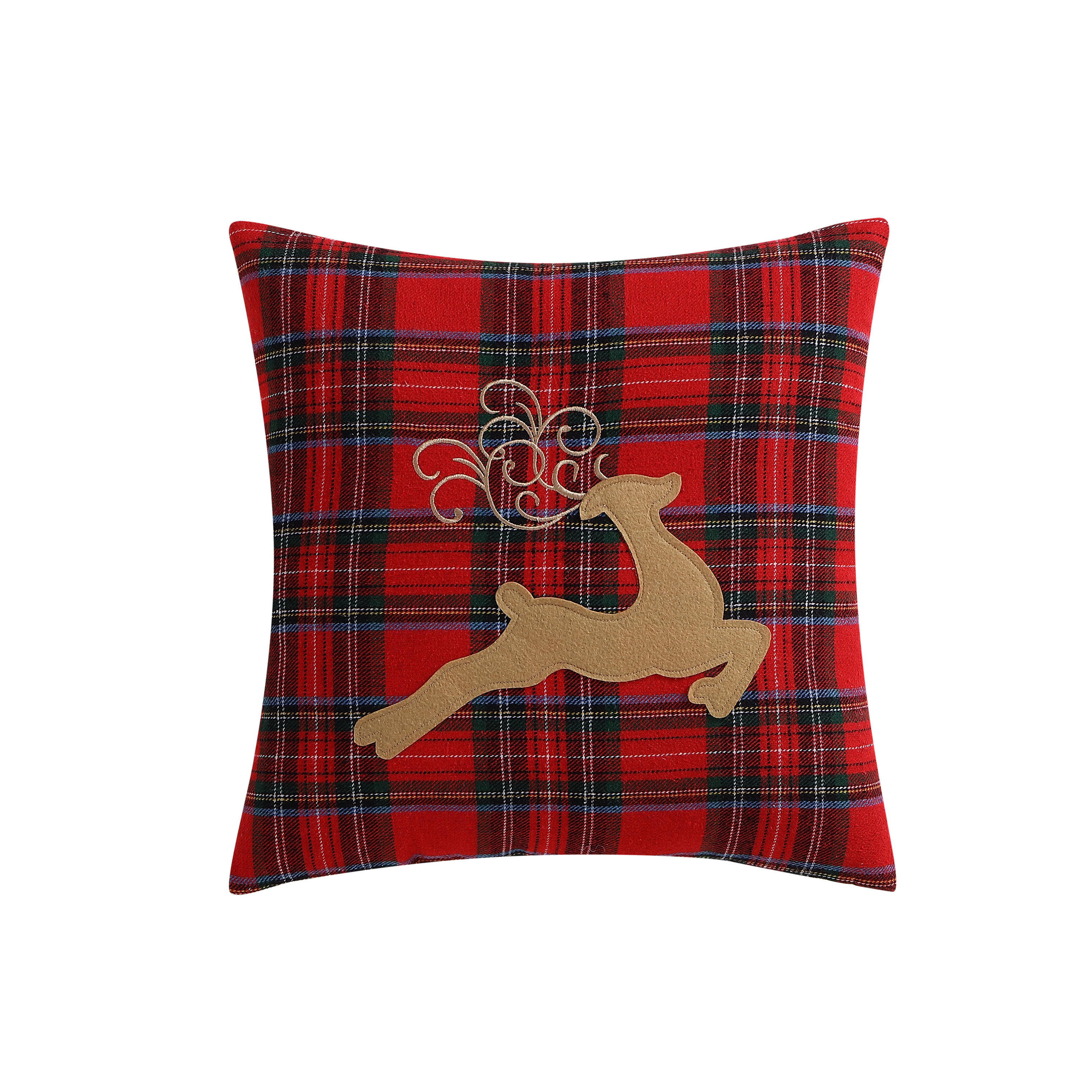 VCNY Reindeer Plaid Decorative Holiday Throw Pillow & Reviews Wayfair