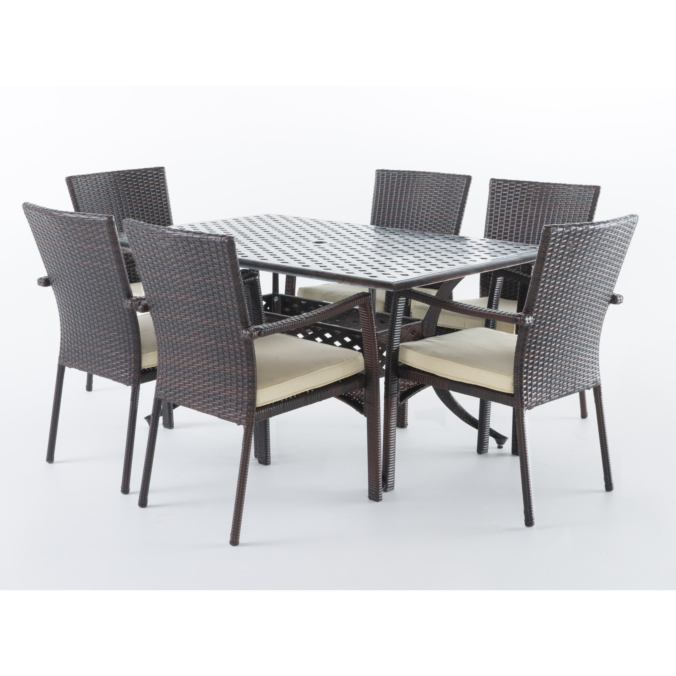 Bay Isle Home Edgewater Outdoor 7 Piece Dining Set with Cushions Wayfair