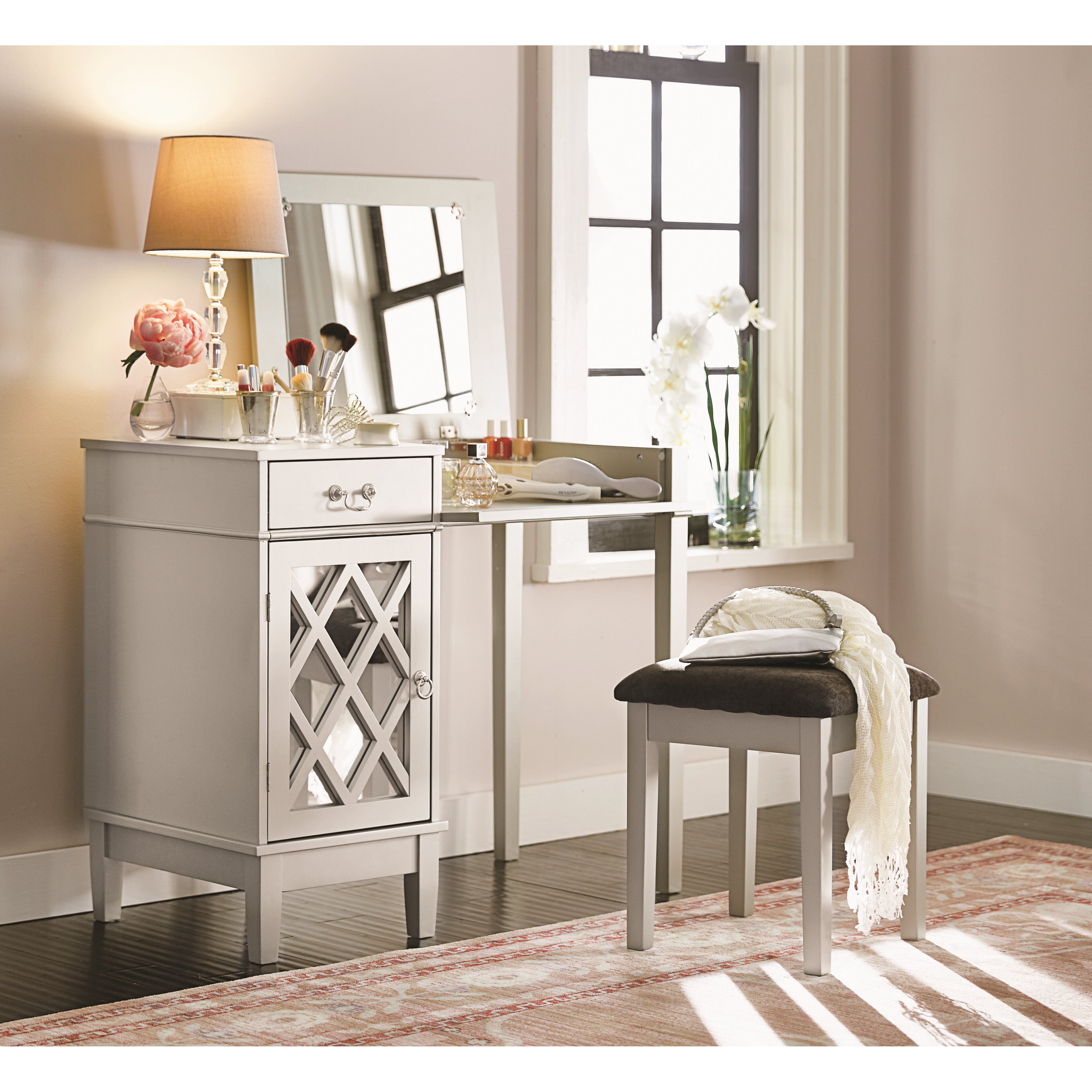 Mercer41Ã¢Â„Â¢ Oliver Vanity Set with Mirror & Reviews | Wayfair Mercer41™ Oliver Vanity Set with Mirror