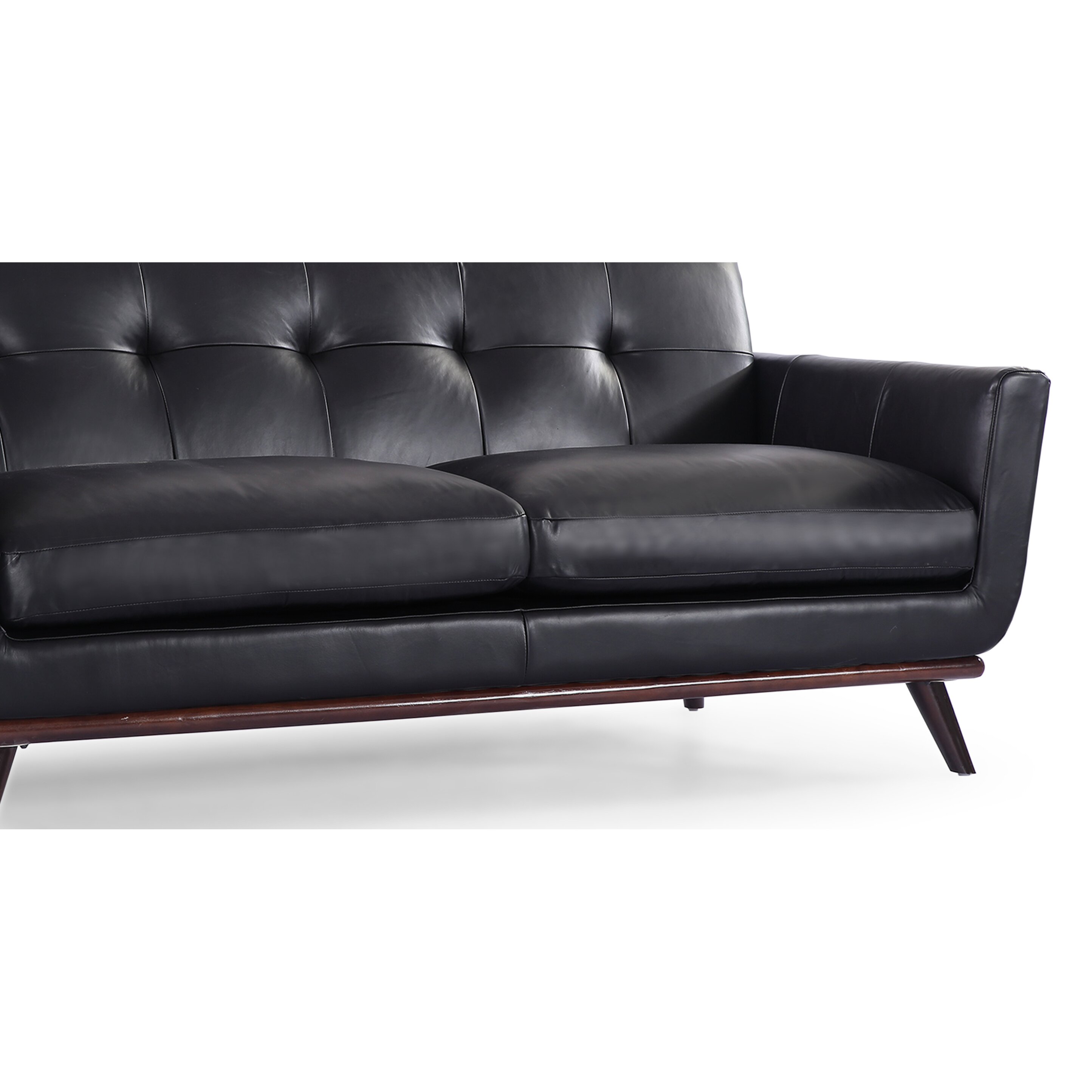 Kardiel Jackie Mid Century Modern Vintage Leather Loveseat & Reviews ...