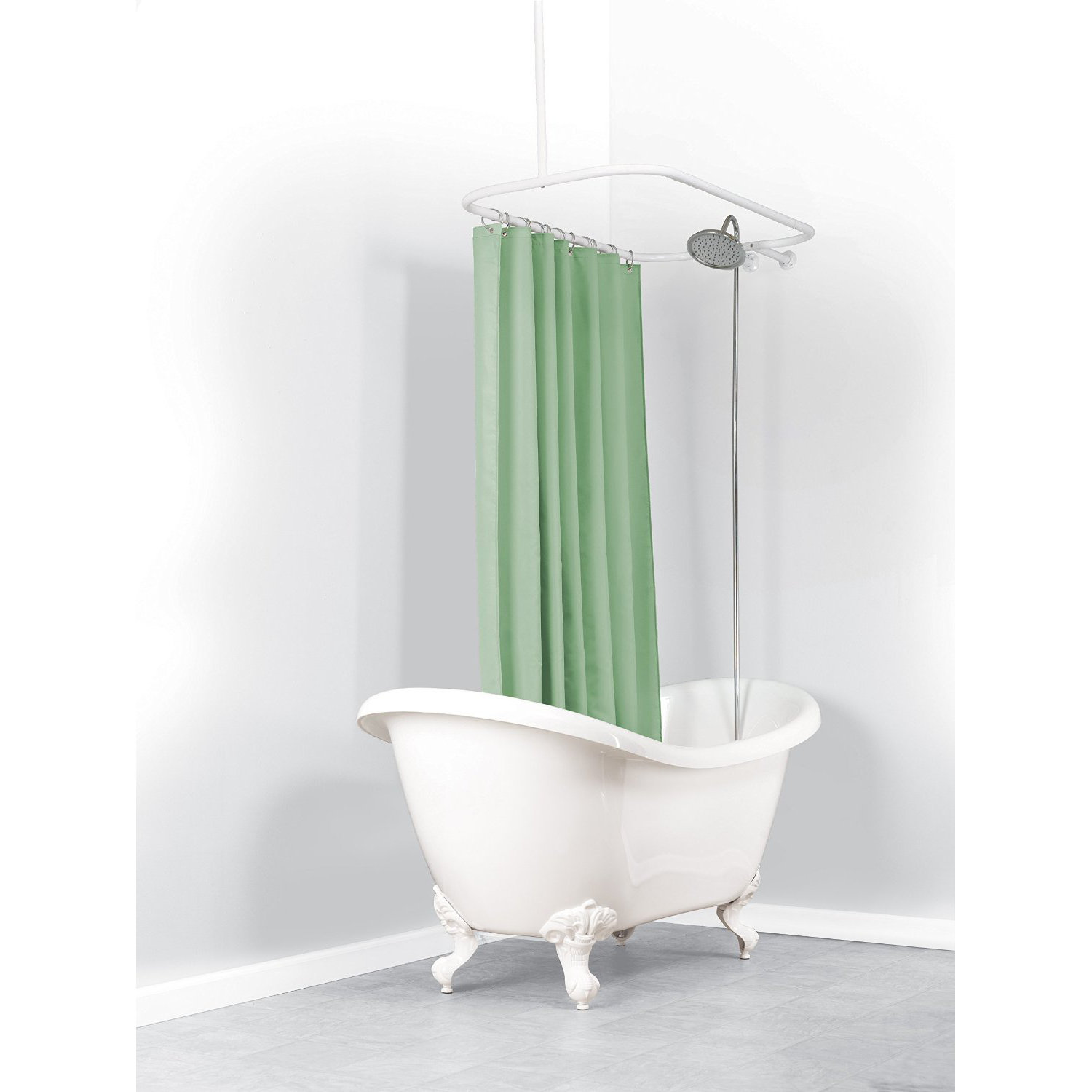 Versalot Never Rust 57 75 Oval Shower Curtain Rod Reviews Wayfair Versalot Never Rust 57 75 Quot Oval Shower Curtain Rod