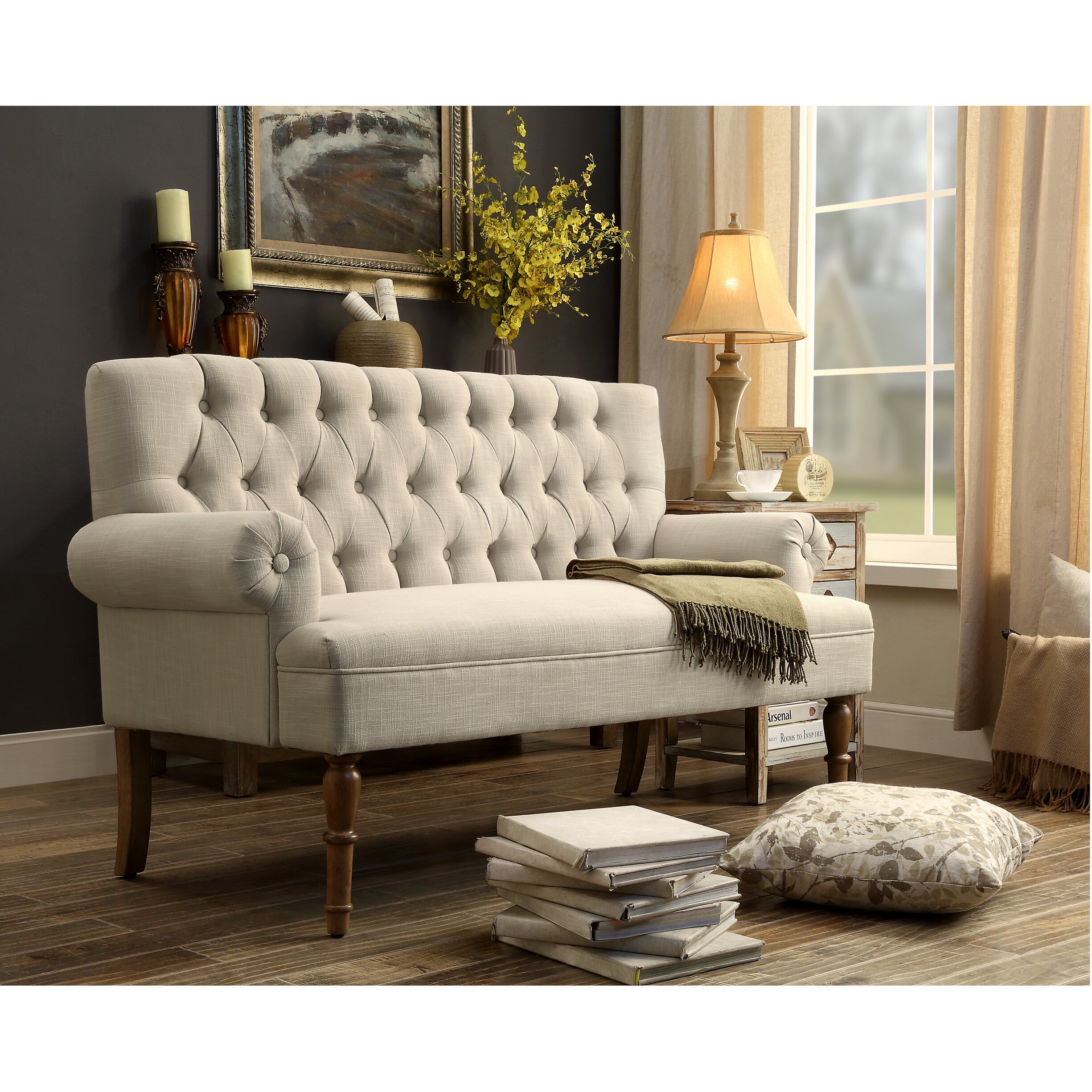 Hermosa Tufted Upholstered Settee