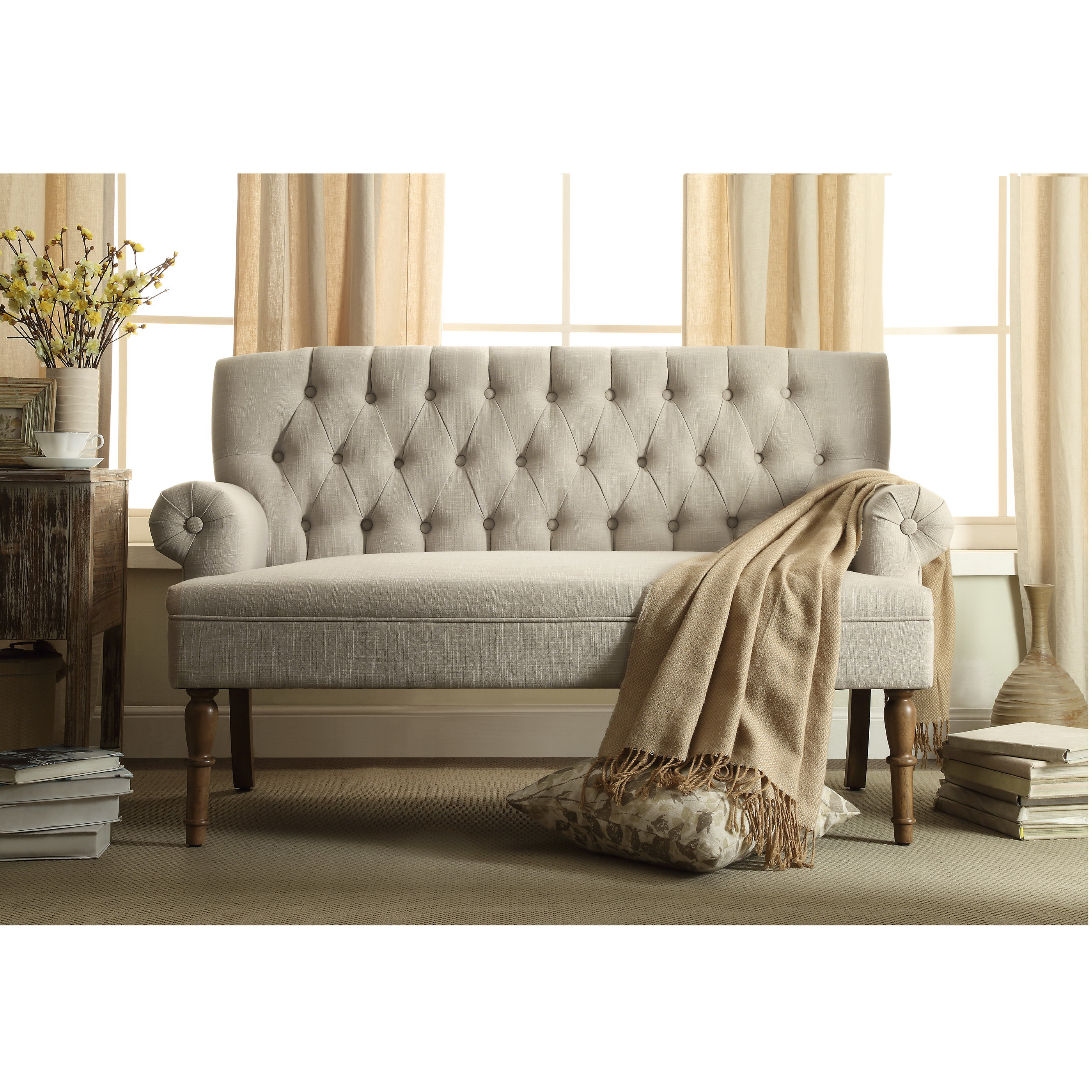 iNSTANT HOME Hermosa Tufted Upholstered Settee & Reviews Wayfair.ca