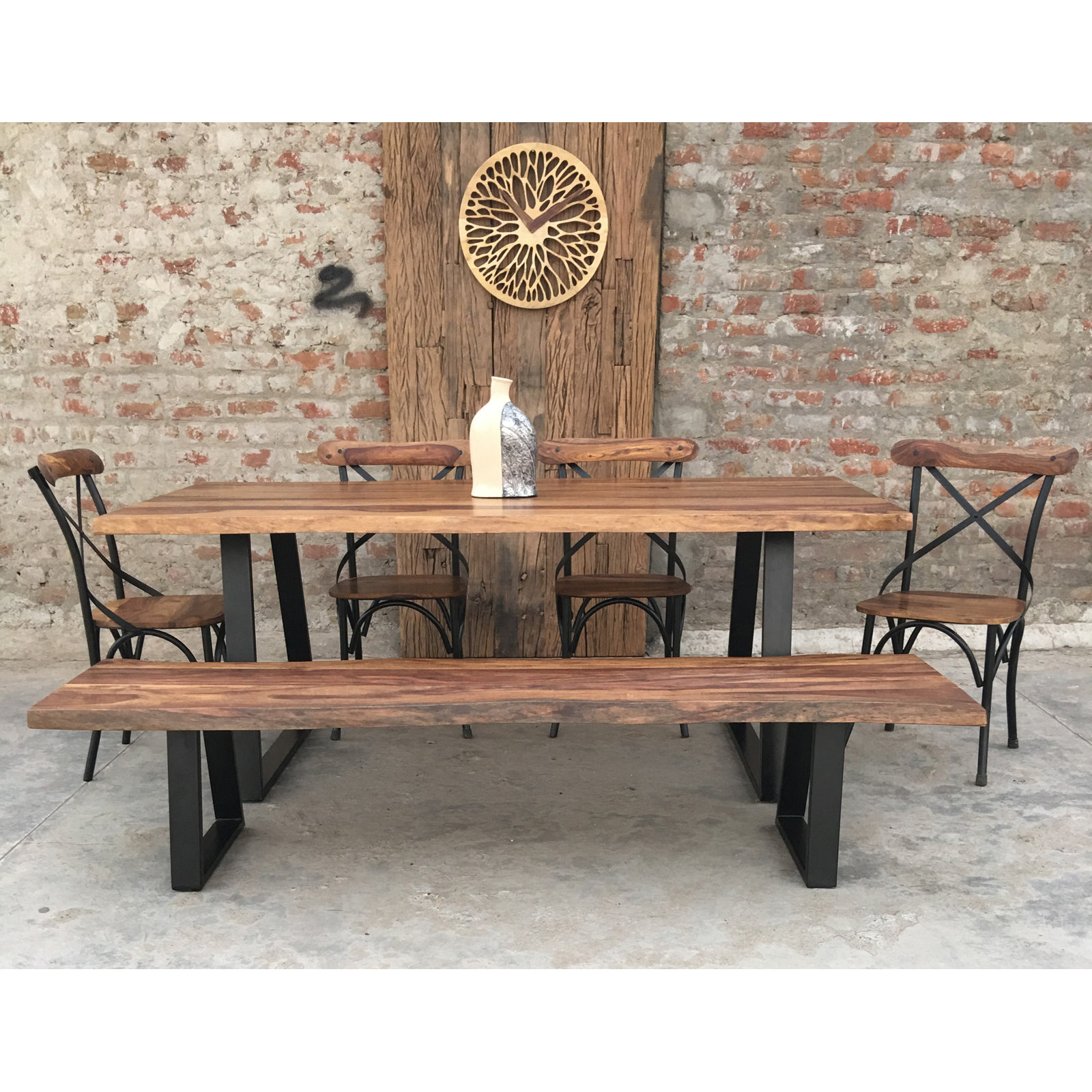 Urban Furnishings Rustic 6 Piece Dining Set & Reviews Wayfair