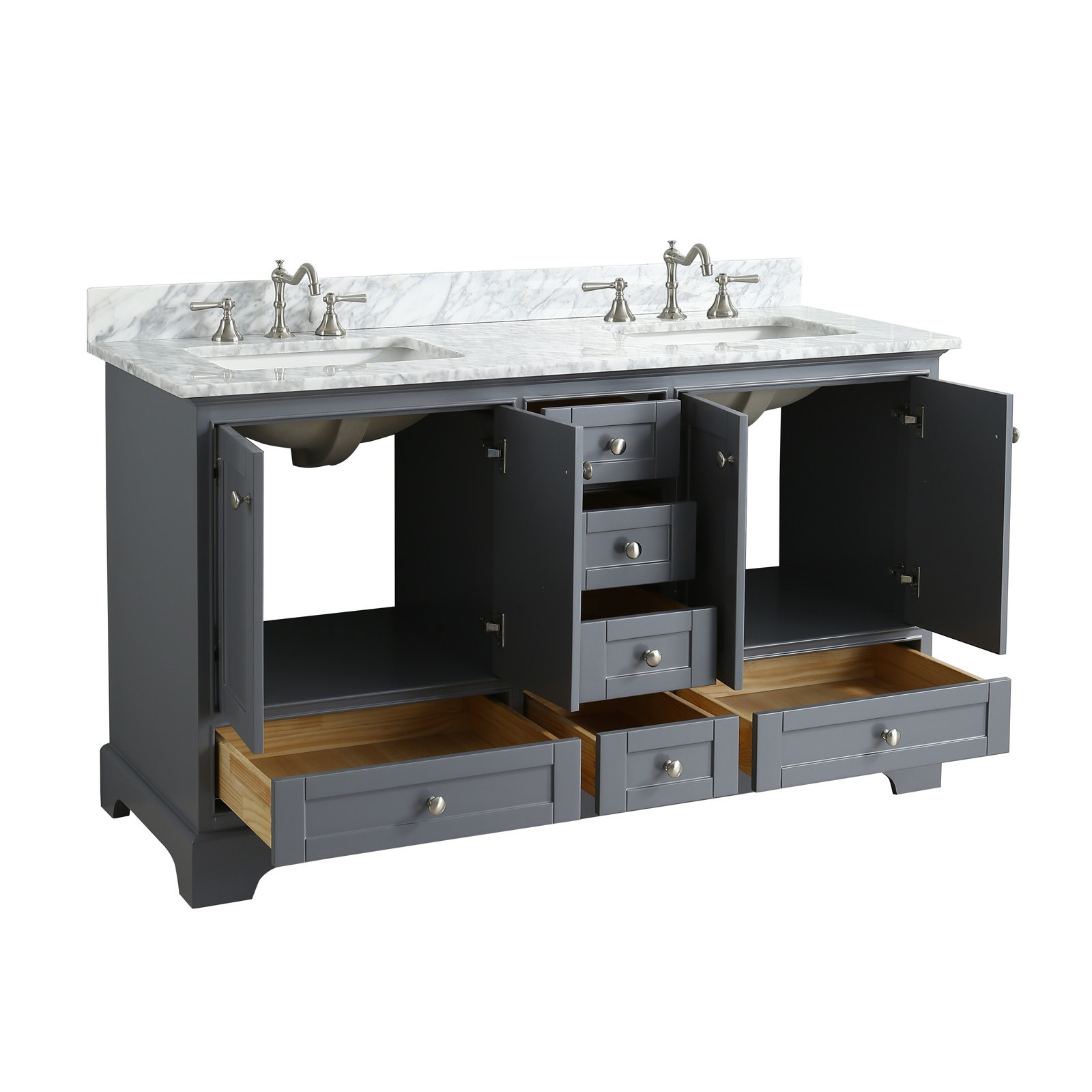 Urban Furnishings Jocelyn 60" Bathroom Sink Vanity Set with Mirror