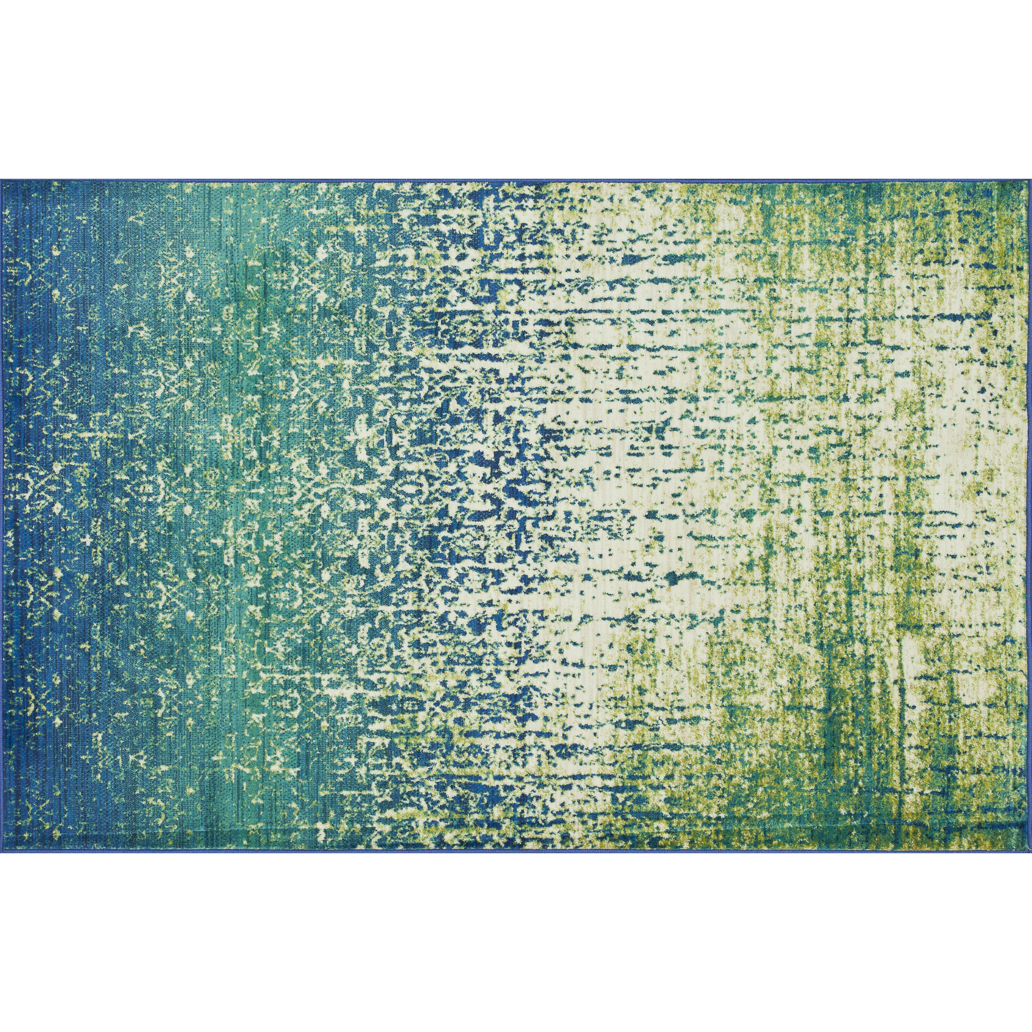 green and blue area rug