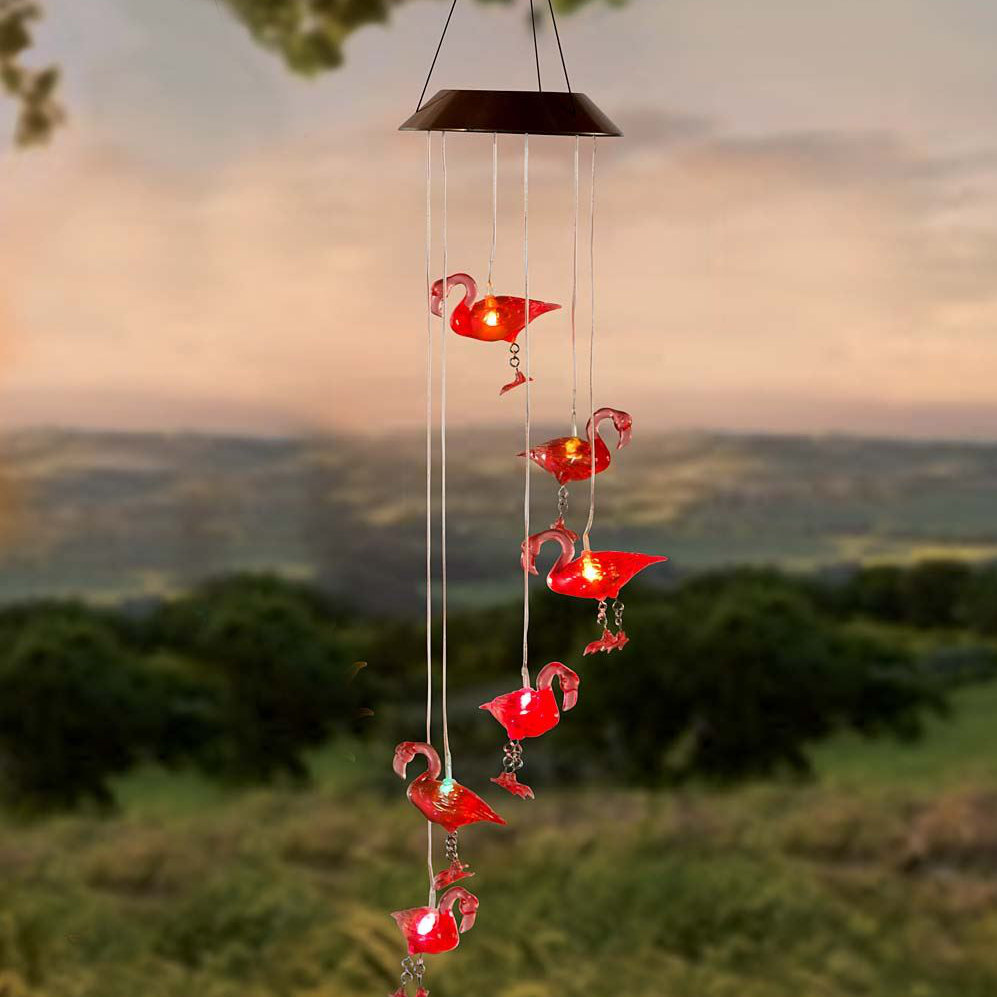 Wind Weather Solar Flamingo Mobile Chime Wayfair Wind Weather Solar Flamingo Mobile Chime