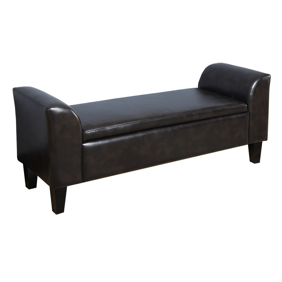 GraftonHome Chloe Brown Bonded Leather Storage Bench & Reviews Wayfair