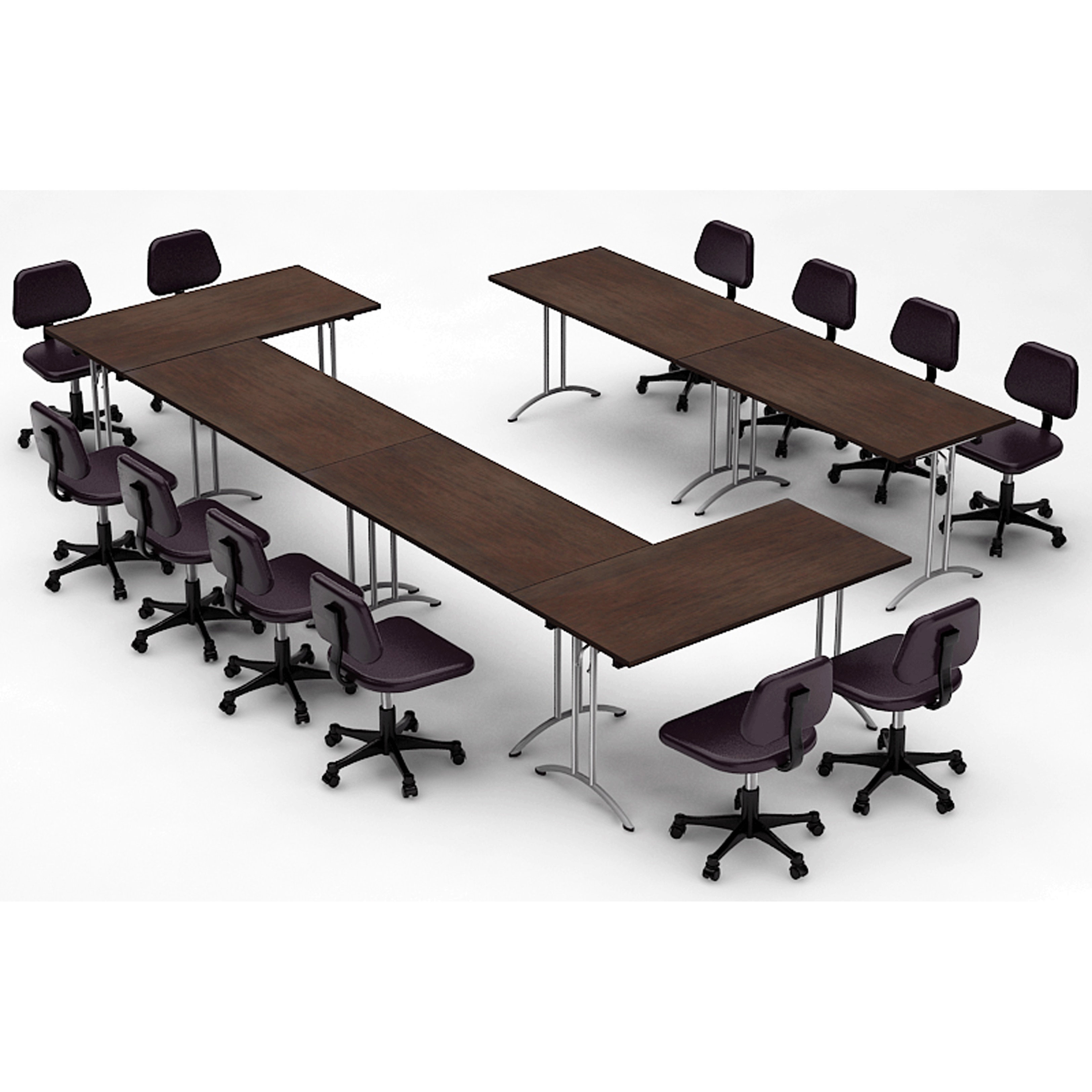 Team Tables Meeting Seminar 6 Piece Combo 15' Rectangular Conference