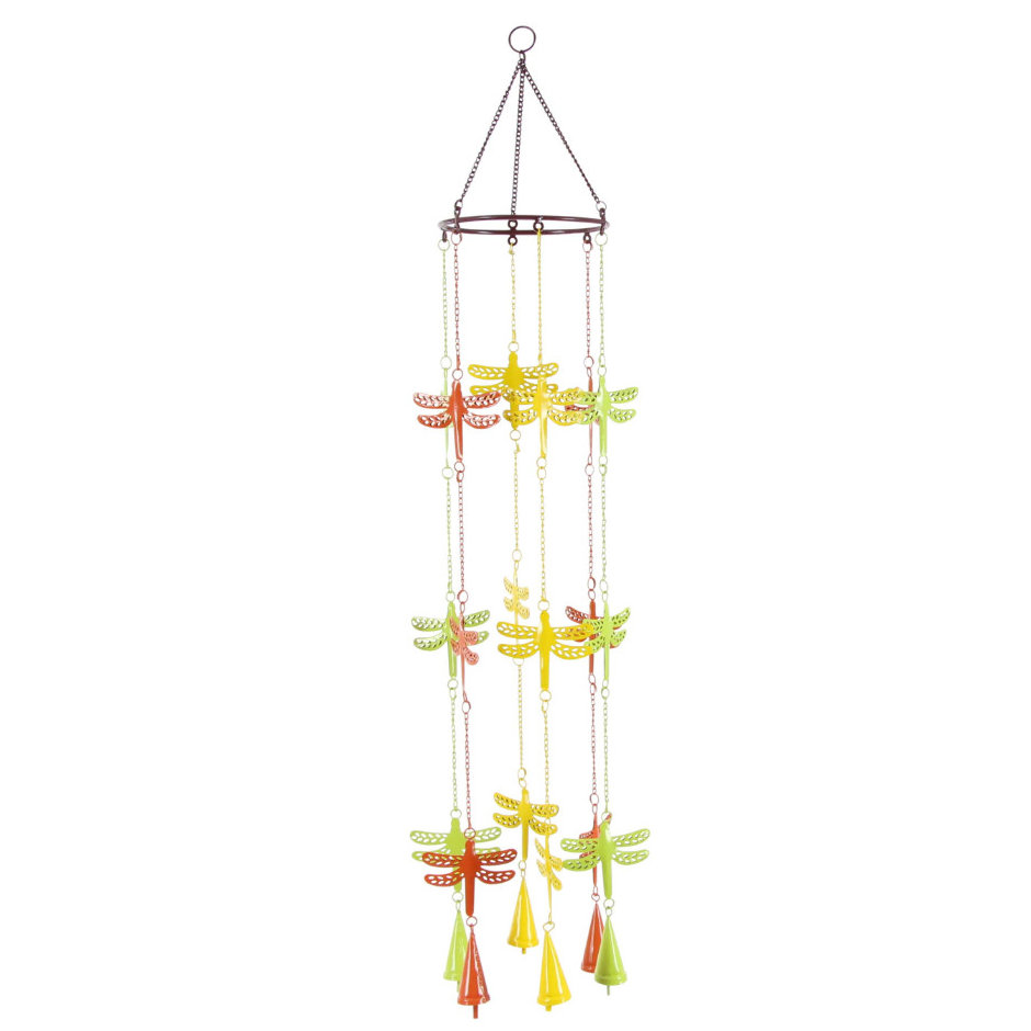 Benzara Intimidating Metal Dragonfly Wind Chime Wayfair Benzara Intimidating Metal Dragonfly Wind Chime