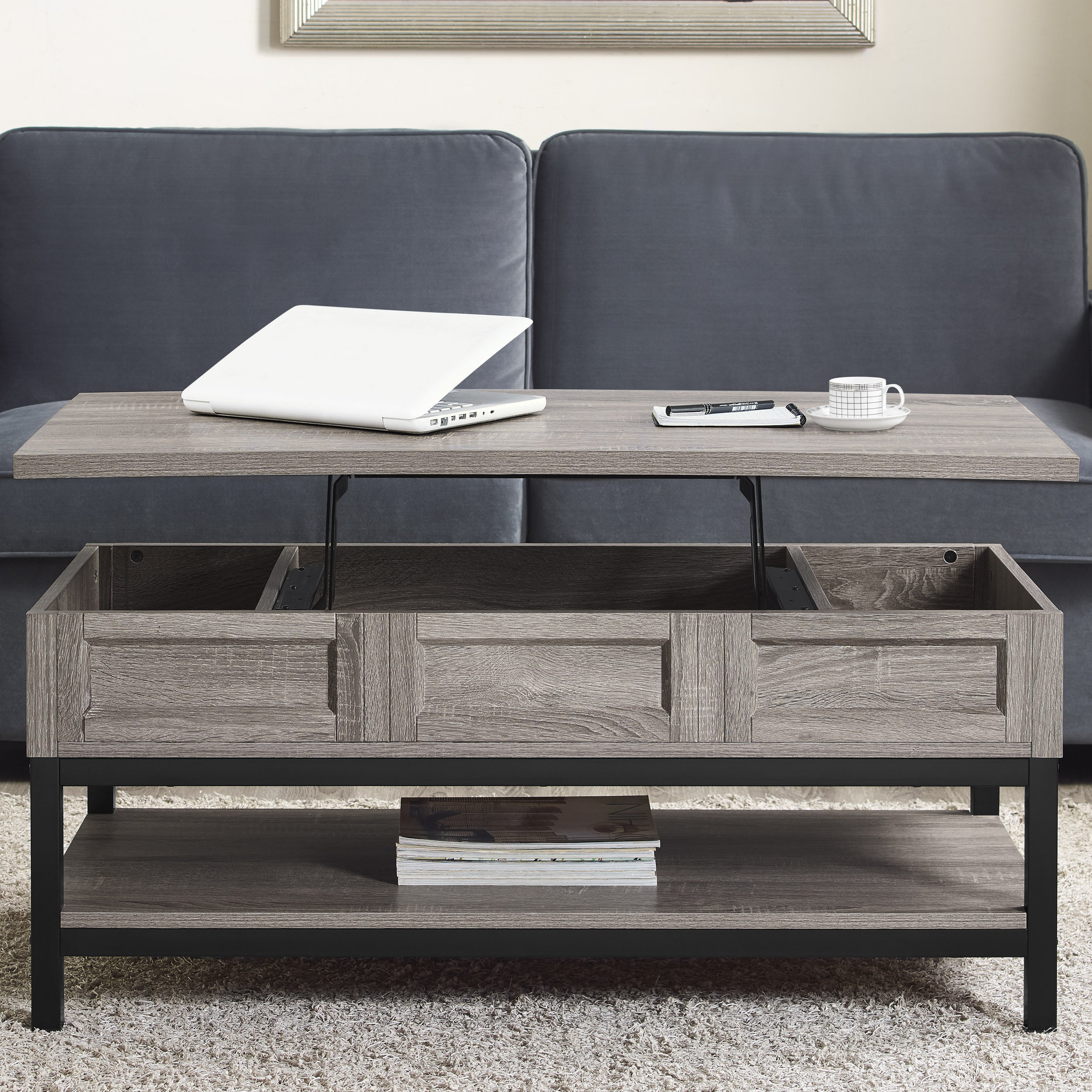 Laurel Foundry Modern Farmhouse Omar Coffee Table with Lift Top