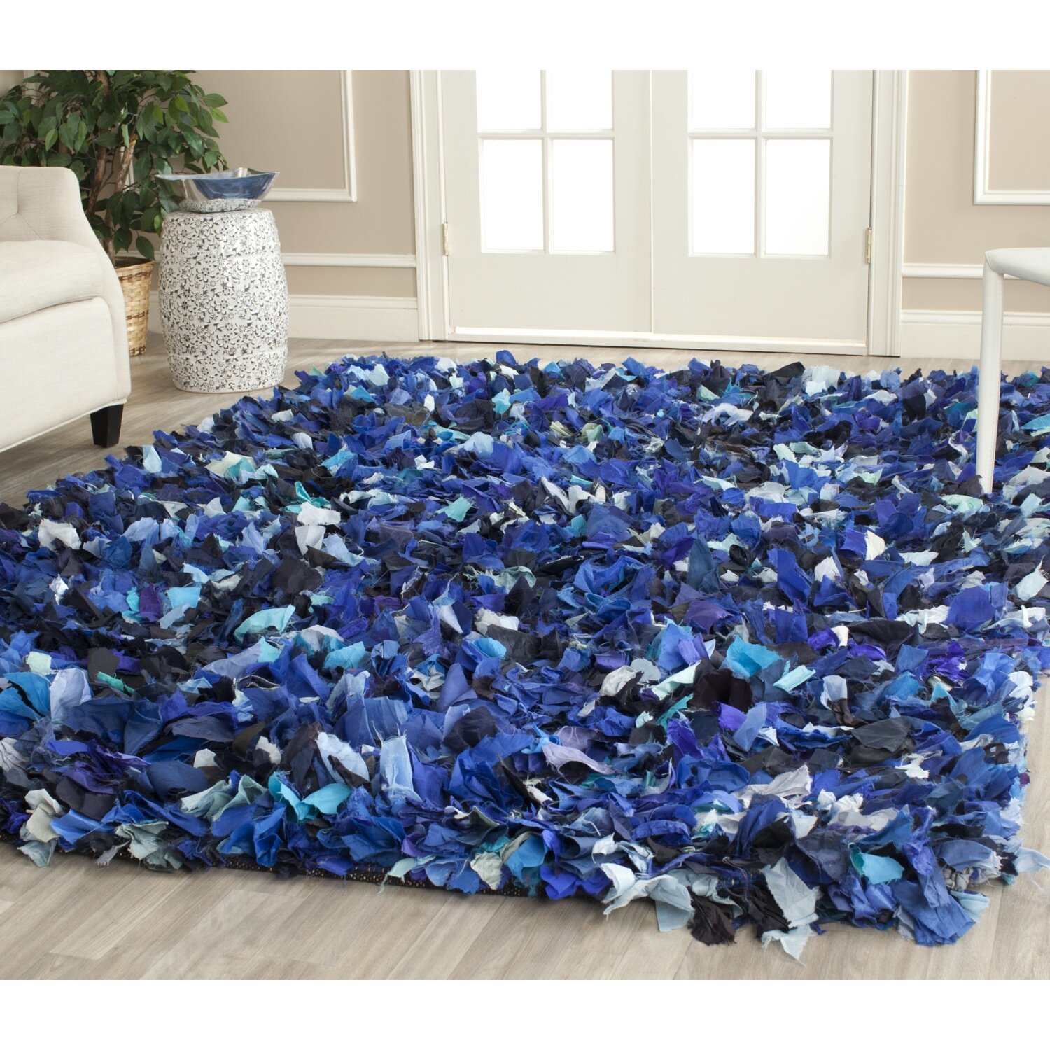 Safavieh Shag Blue & Black Area Rug & Reviews Wayfair