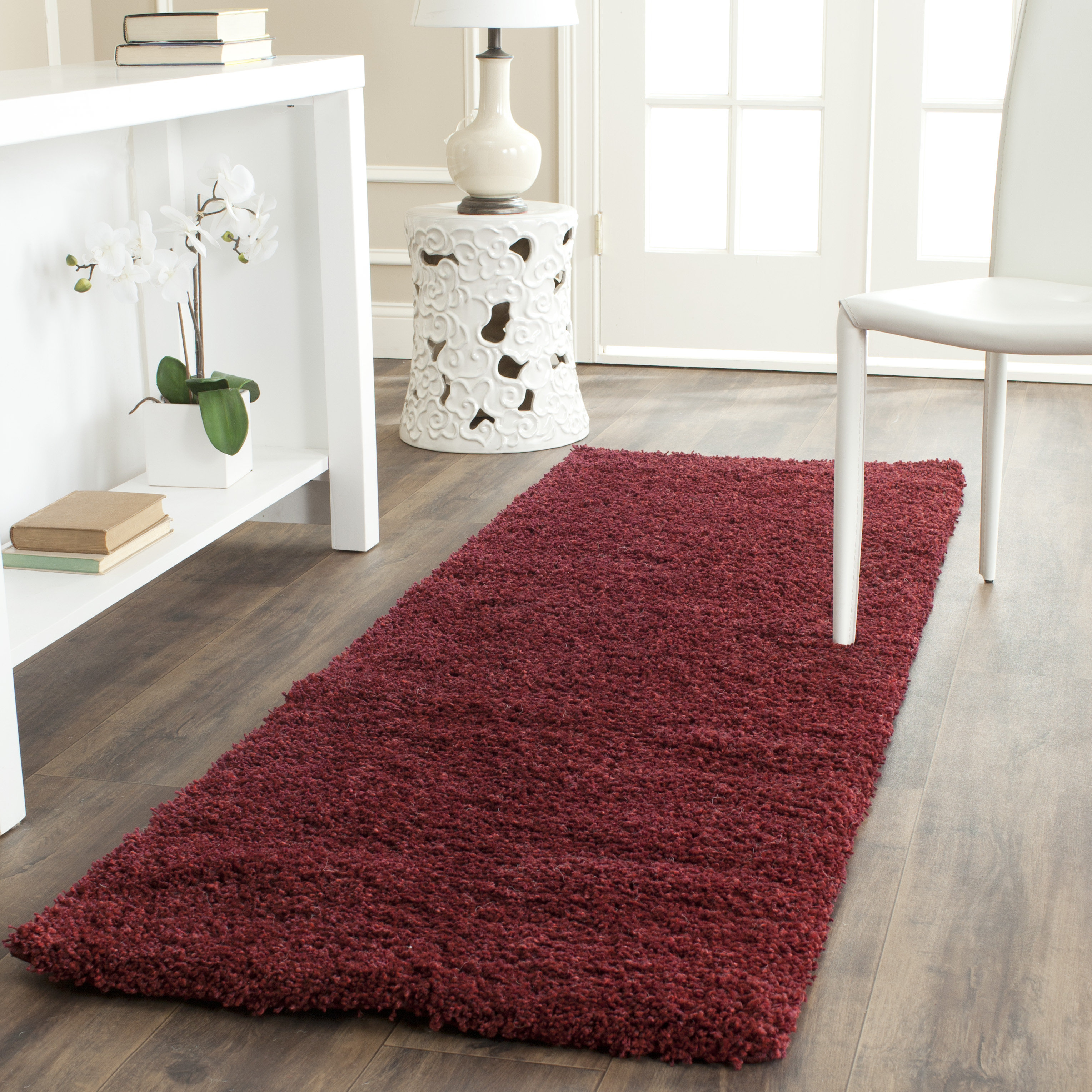 Safavieh Shag Flokati Maroon Area Rug & Reviews | Wayfair