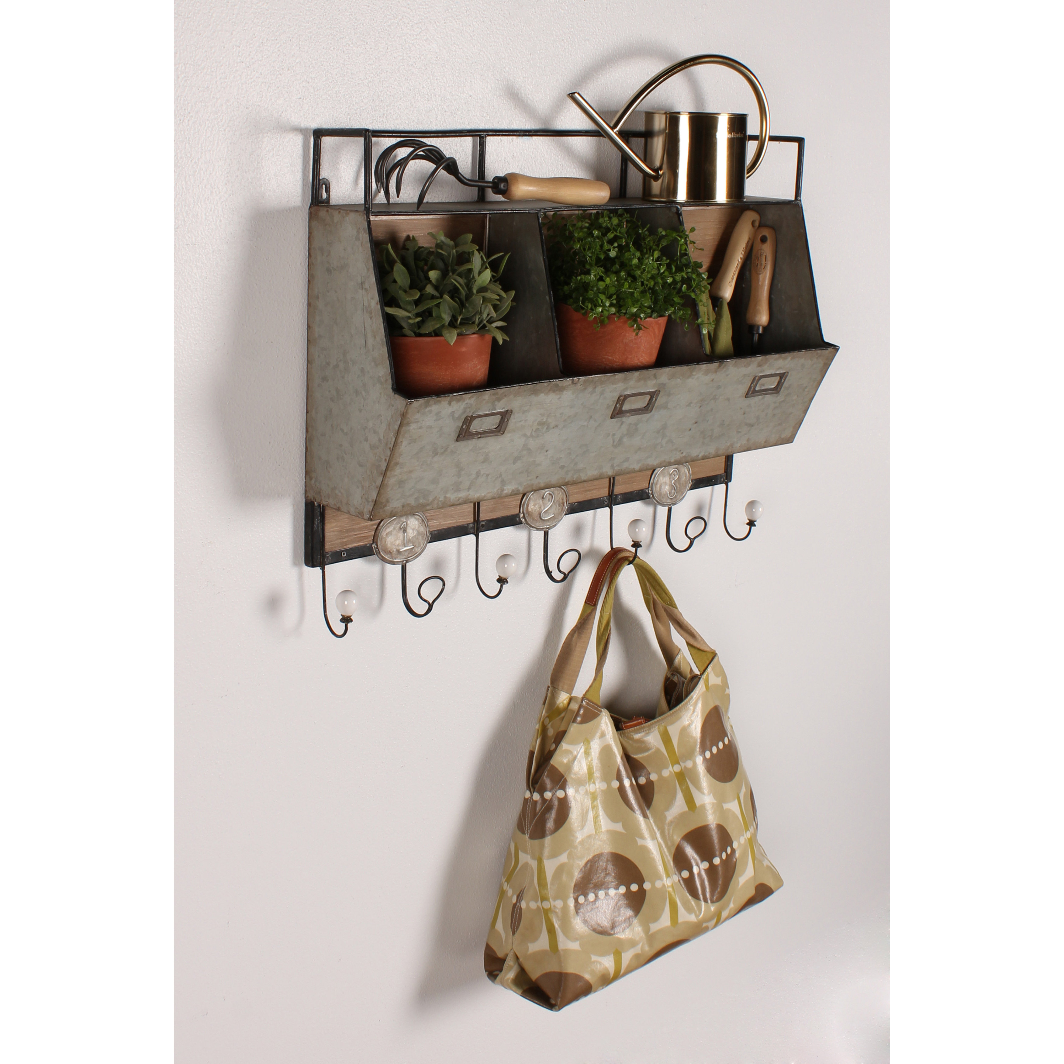 Rustic Mountain Scene 5 Hook Coat Rack Reclaimed Furniture Rustic Wood Coat Rack With Vintage Wire Hooks