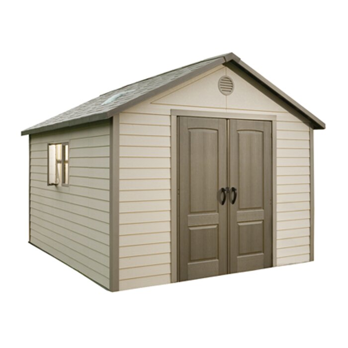 Lifetime 11 ft. W x 14 ft. D Plastic Storage Shed ...