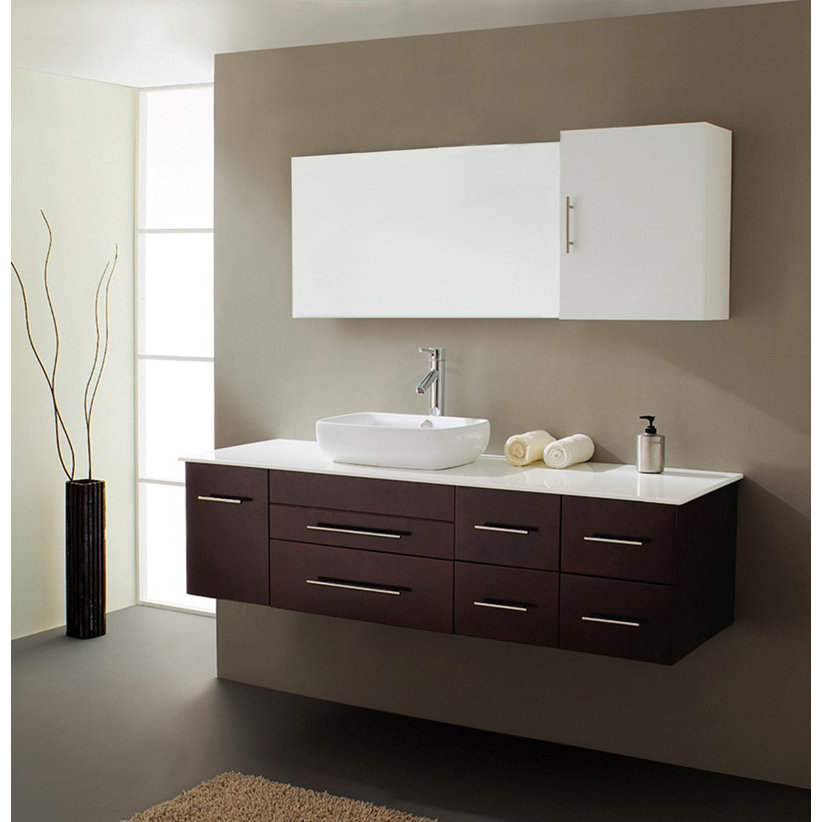 Virtu Justine 59 Single Bathroom Vanity Set With White Top And Virtu Justine 59 Quot Single Bathroom Vanity Set With White Top And Mirror