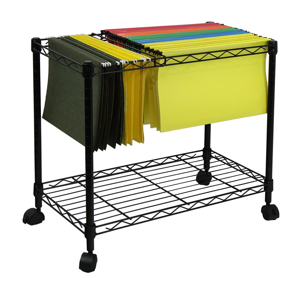 Oceanstar Design Portable 1-Tier Metal Rolling File Cart & Reviews ...