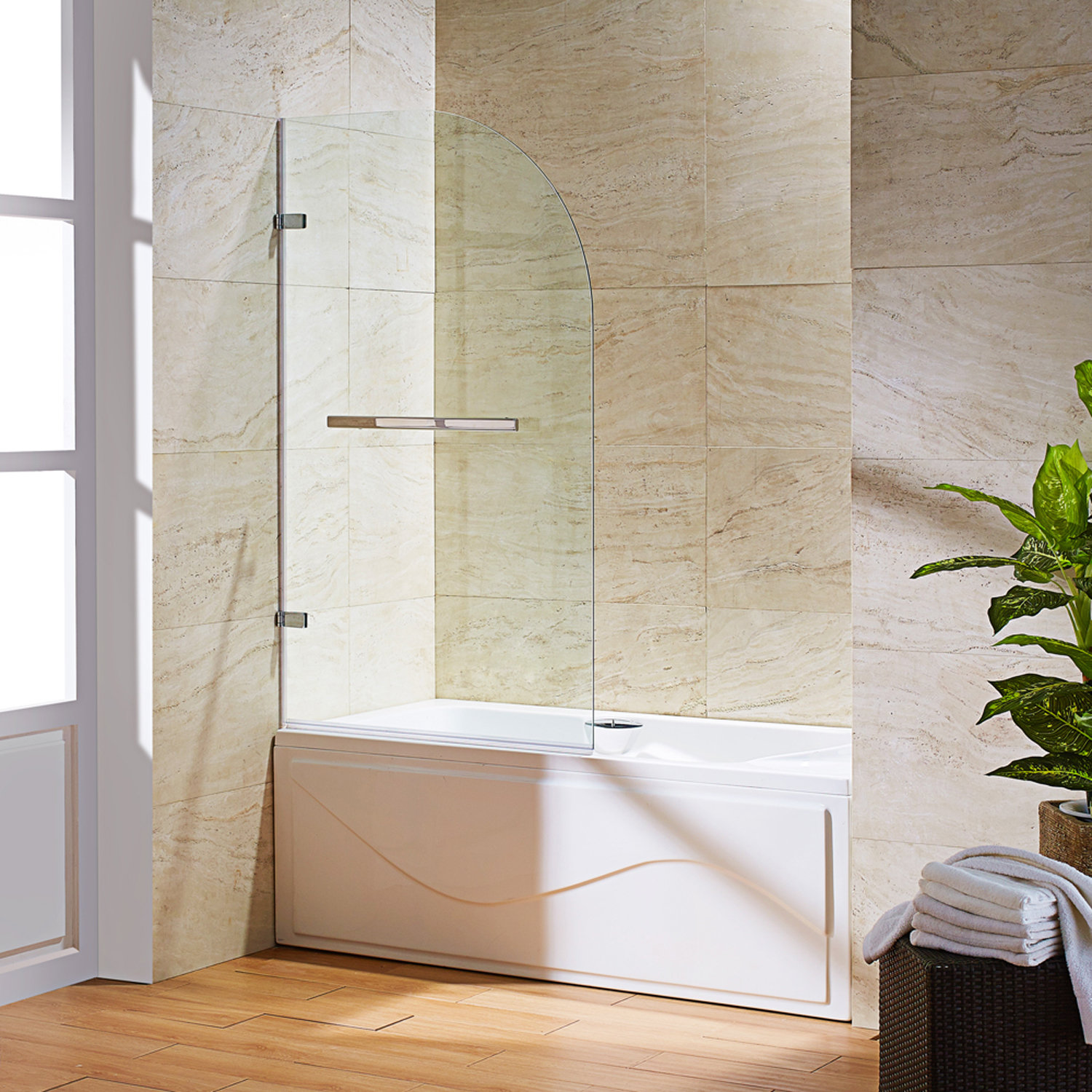 Vigo Orion 34 X 58 Hinged Curved Bathtub Door Reviews Wayfair Vigo Orion 34 Quot X 58 Hinged Curved Bathtub Door