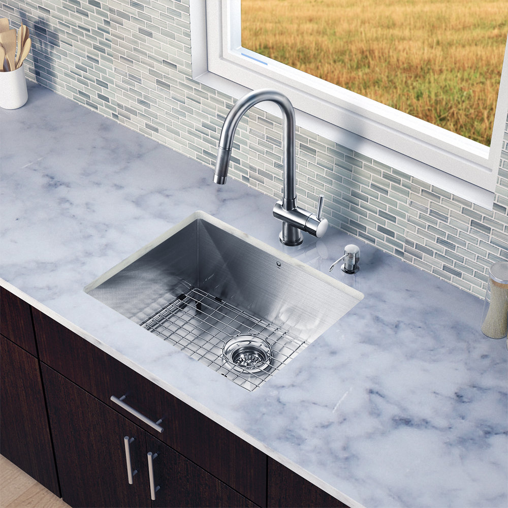 16 Gauge Stainless Steel Kitchen Sink with Gramercy Stainless Steel ...