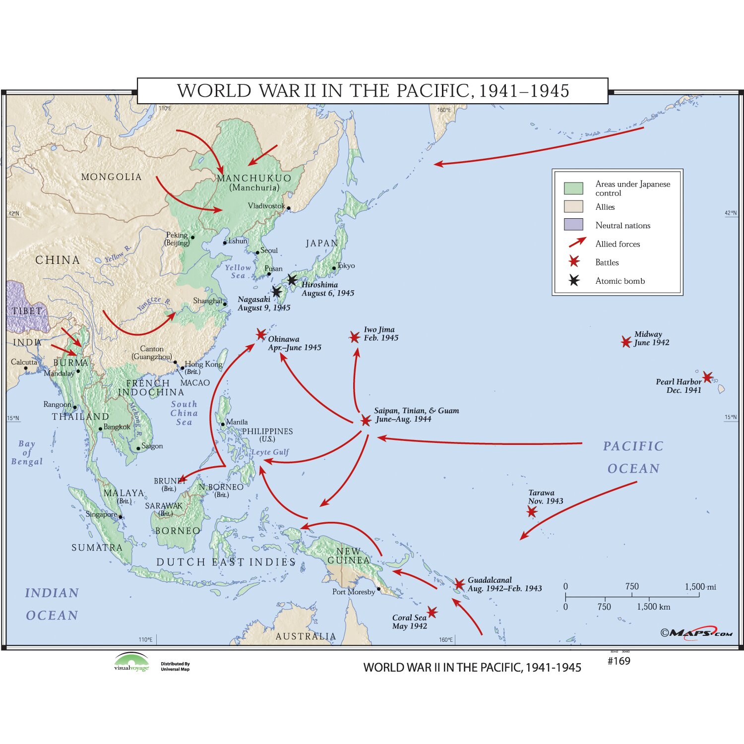 Карта боевых действий на тихом океане 1941 1945