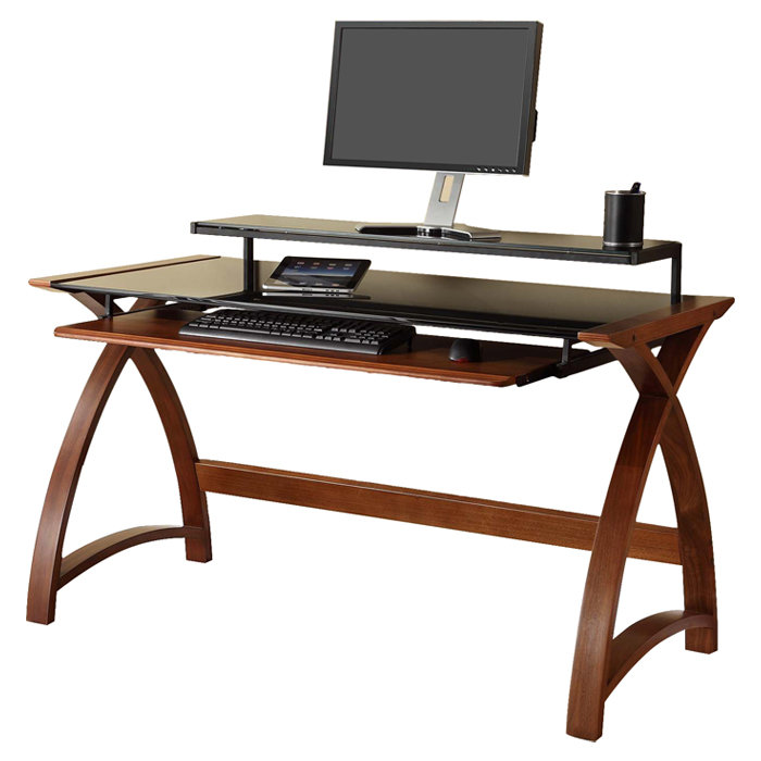 Jual Curve Computer Desk with Keyboard Tray & Reviews Wayfair UK