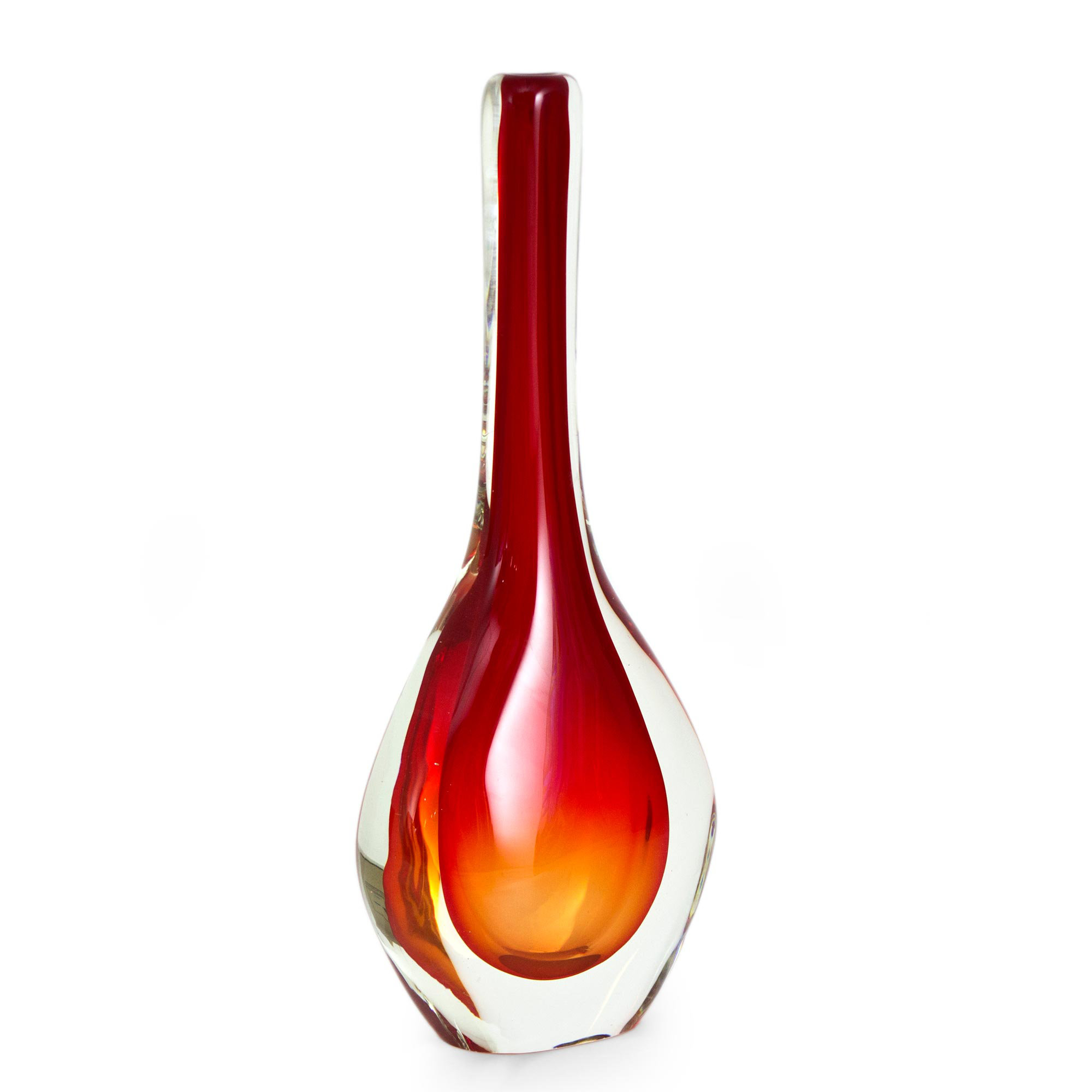 Novica Modern Teardrop Hand Blown Art Glass Vase Wayfair