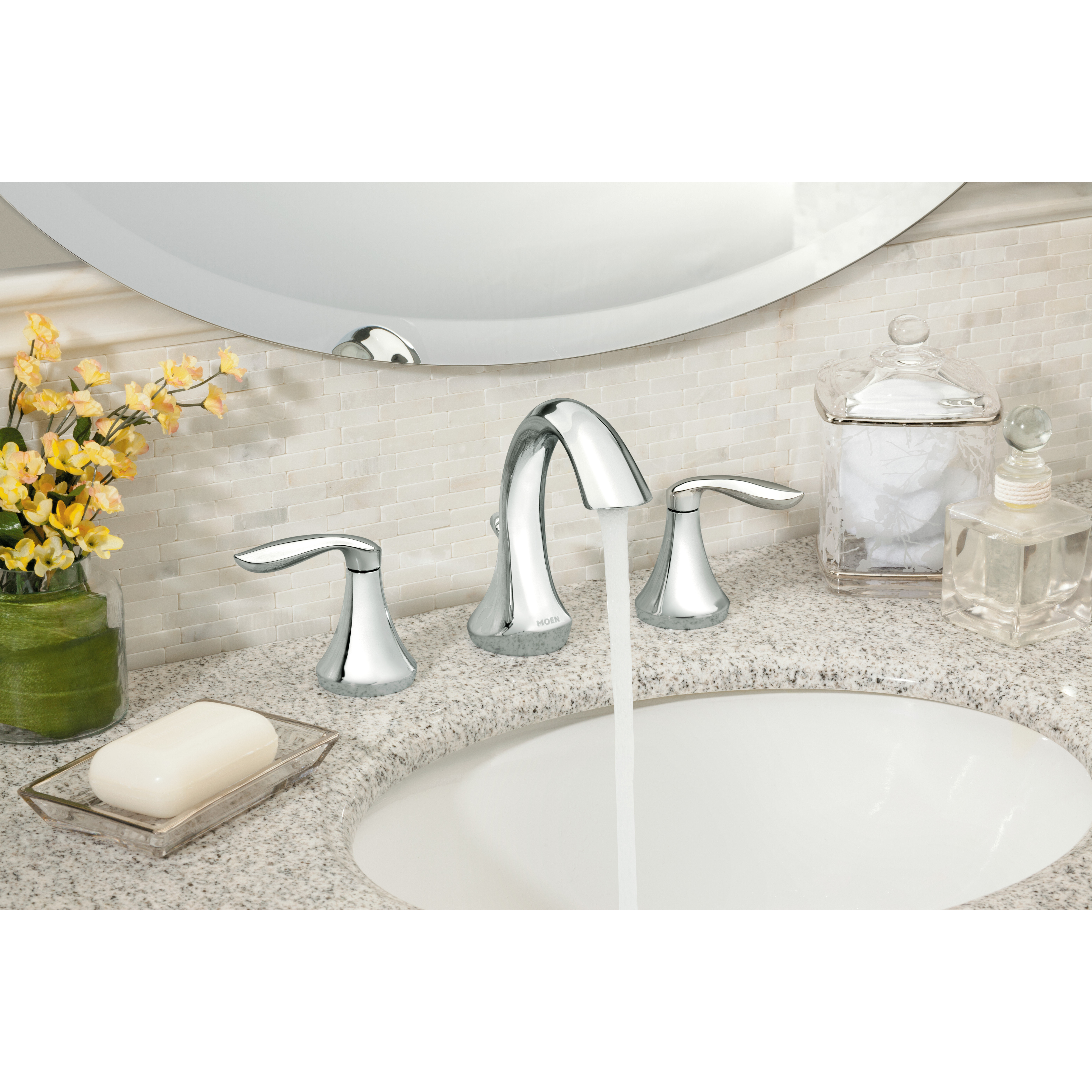 Moen Eva Double Handle Widespread Bathroom Faucet & Reviews | Wayfair  Moen Eva Double Handle Widespread Bathroom Faucet