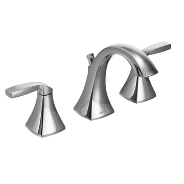 Moen Voss Double Handle Widespread Standard Bathroom Faucet with ...  Moen Voss Double Handle Widespread Standard Bathroom Faucet with Drain  Assembly