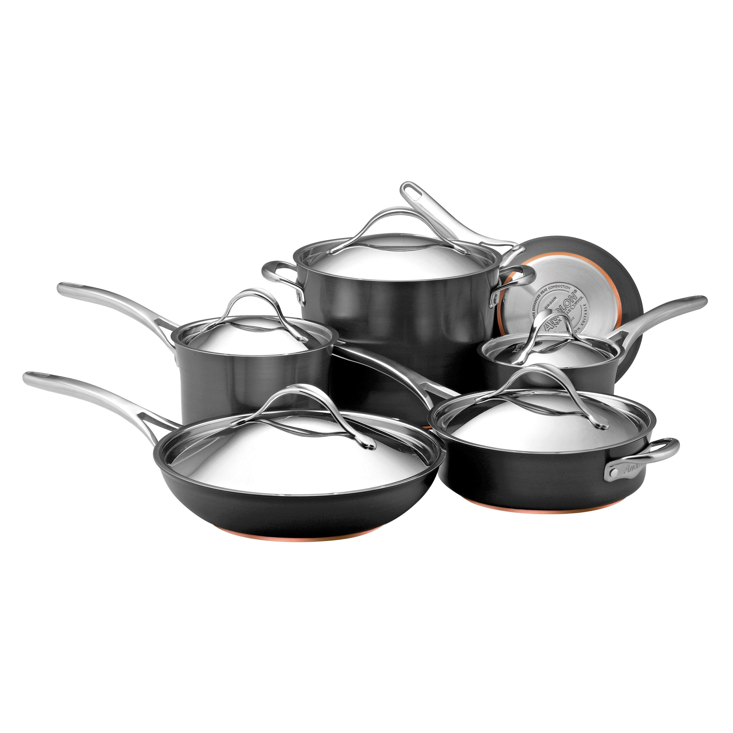 Anolon Nouvelle Hard-Anodized Nonstick 11 Piece Cookware Set & Reviews