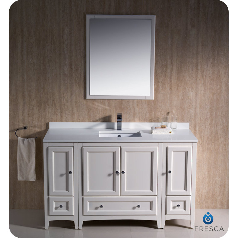 Fresca Oxford 54 Single Traditional Bathroom Vanity Set With Fresca Oxford 54 Quot Single Traditional Bathroom Vanity Set With Mirror