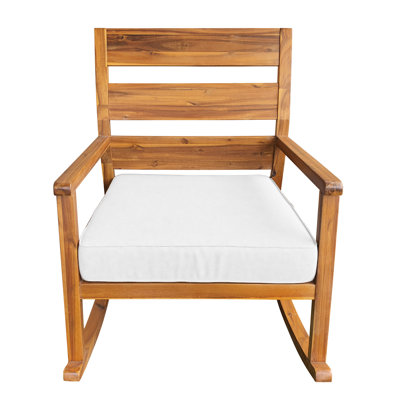 Outdoor Stanley Rocking Solid Wood Chair with Cushions by Joss and Main